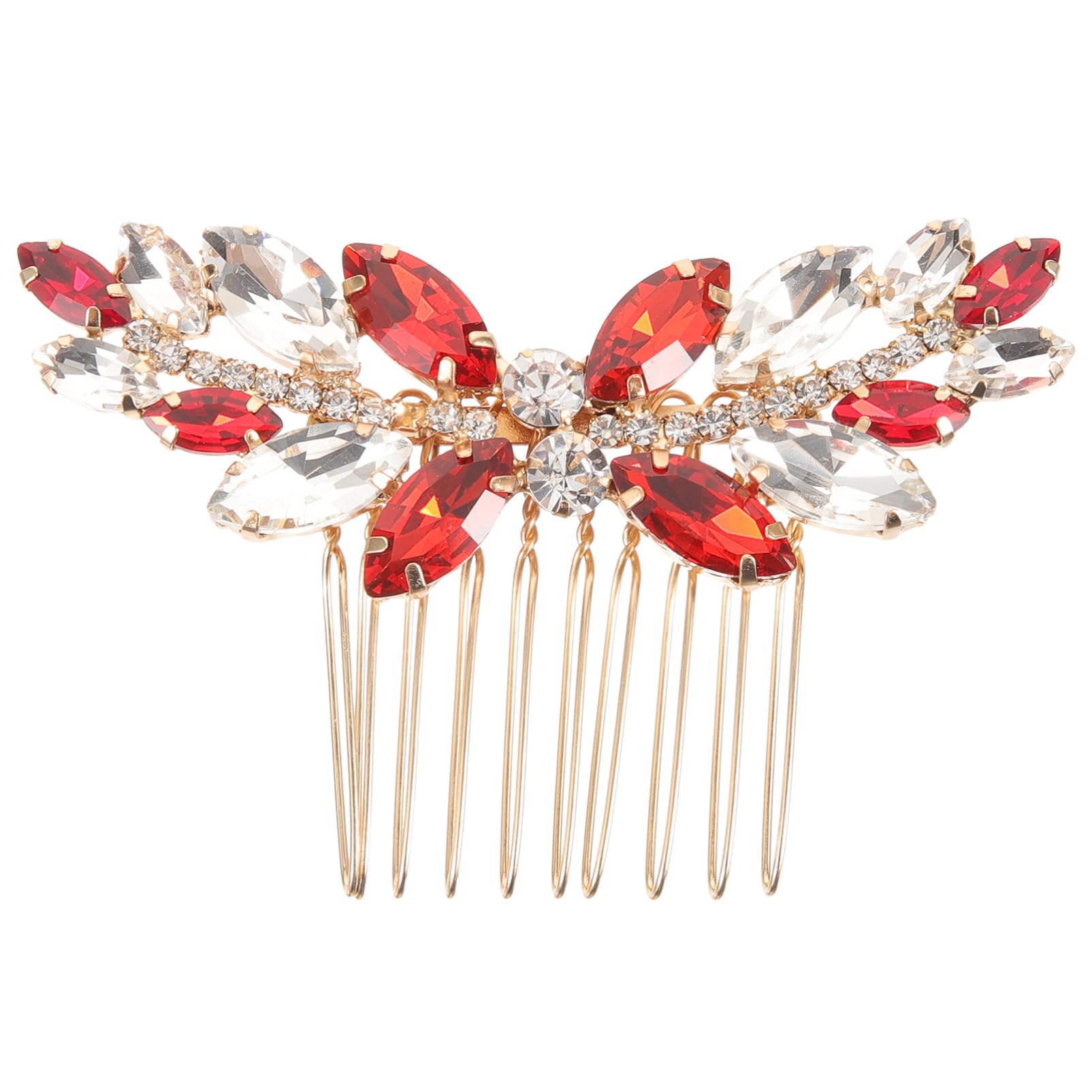 POPETPOP Red Bridal Hair Comb - Wedding Hair Clips for Women, Bride Side Combs for Special Occasions | Perfect for Weddings, Prom, Parties & Formal Events