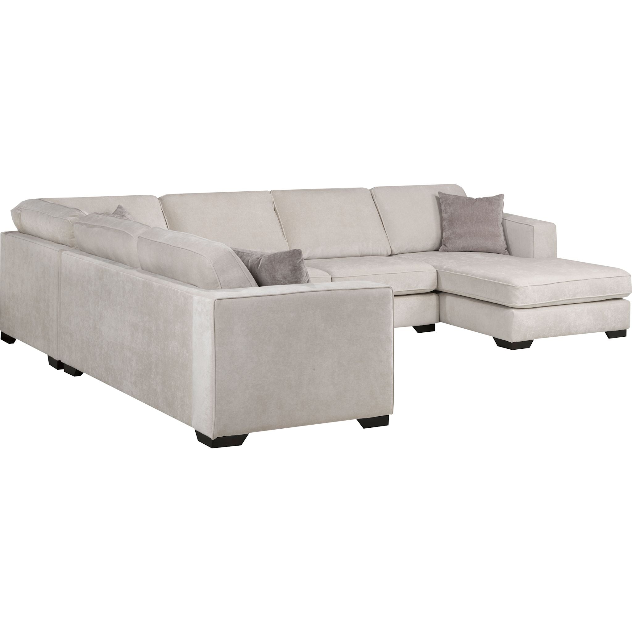 Amber 4-Piece Sectional Sofa Set in Cream | Modern L-Shaped Living Room Couch with Chaise | Perfect for Family Gatherings & Movie Nights