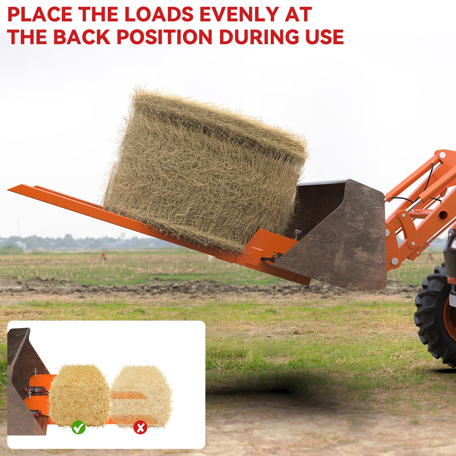 2025 Upgraded Clamp-On Pallet Forks with Non-Slip Pad & Tongue - 60