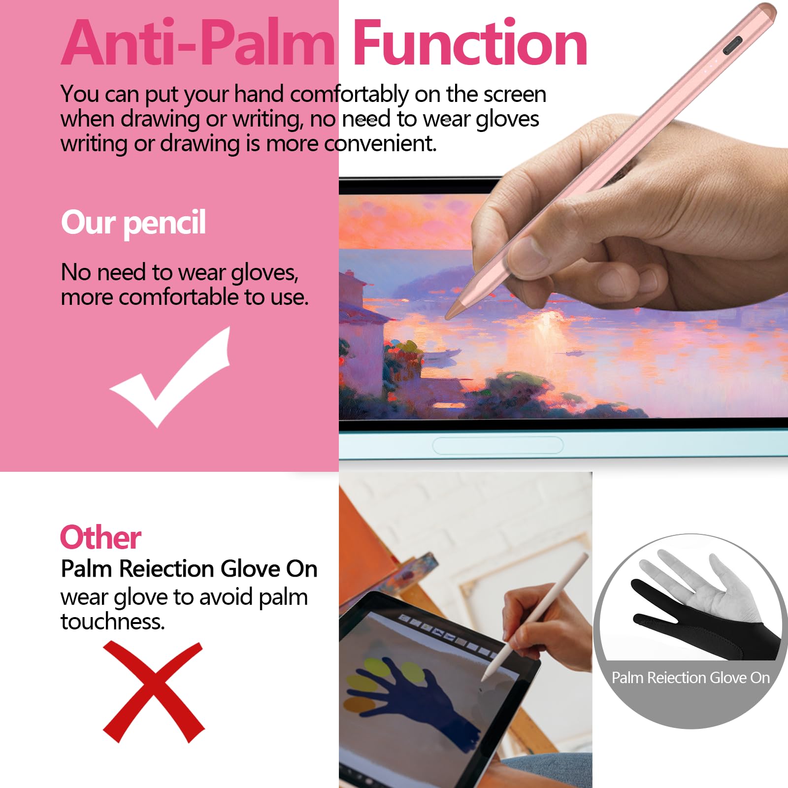 Premium iPad Pencil Stylus - Compatible with iPad 2018-2022, iPad 10/9/8/7/6th Gen, Air 5/4/3, Pro 11/12.9