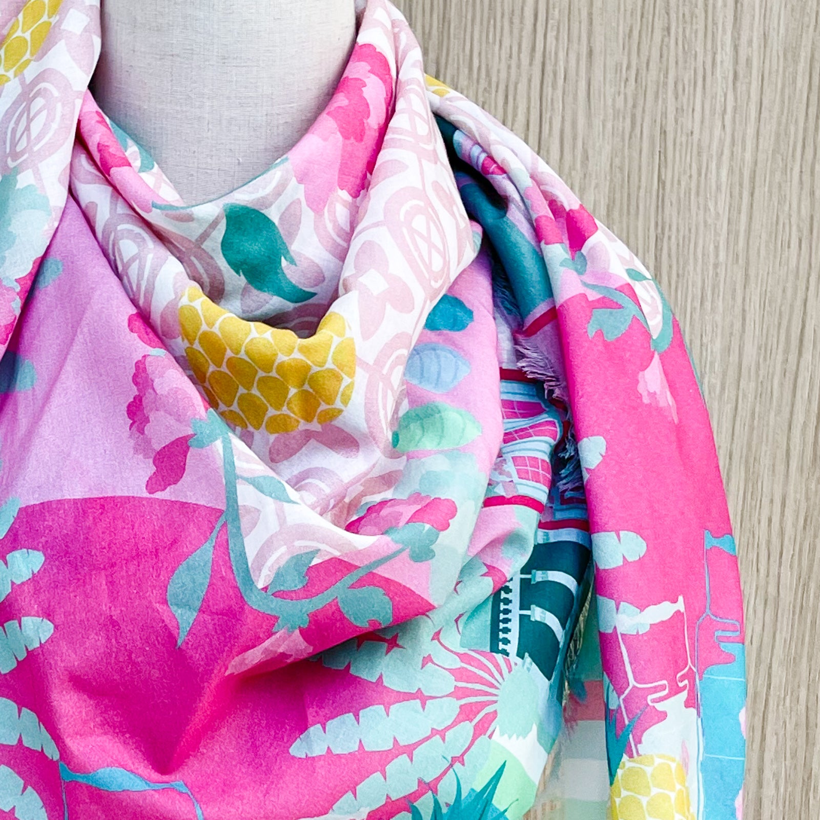 Peranakan Manis Cotton Scarf - Lightweight & Breathable Fashion Accessory for Women | Perfect for Travel, Office & Special Occasions