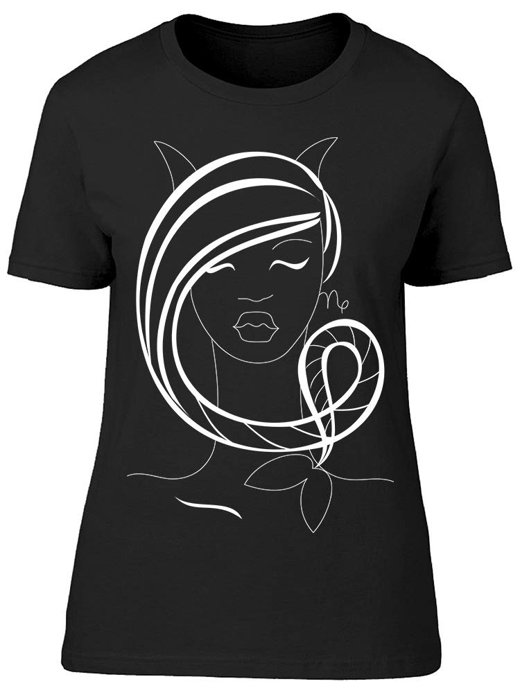 Capricorn Linear Art T-Shirt for Women | Zodiac Graphic Tee | Casual Streetwear & Everyday Outfit