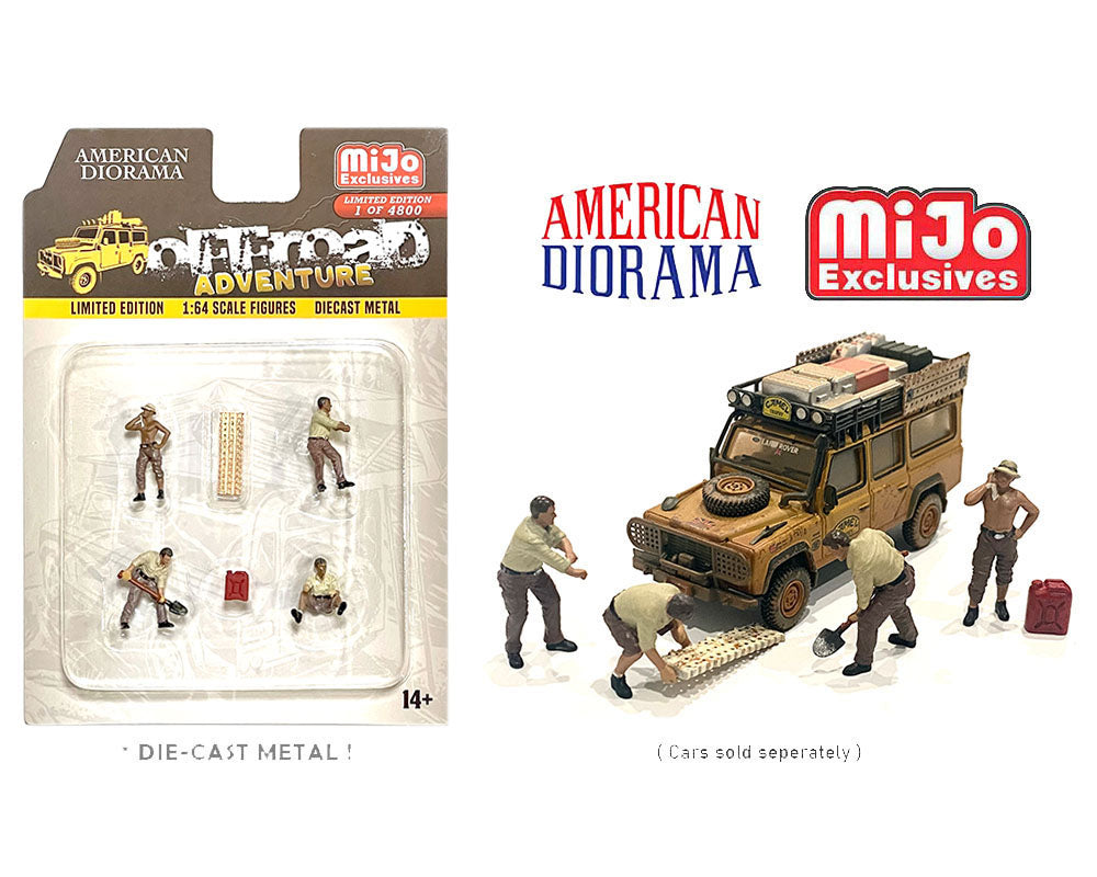 1:64 Scale Off Road Adventure Figure Set by American Diorama - Perfect for Model Car Displays, Diorama Scenes & Collectors