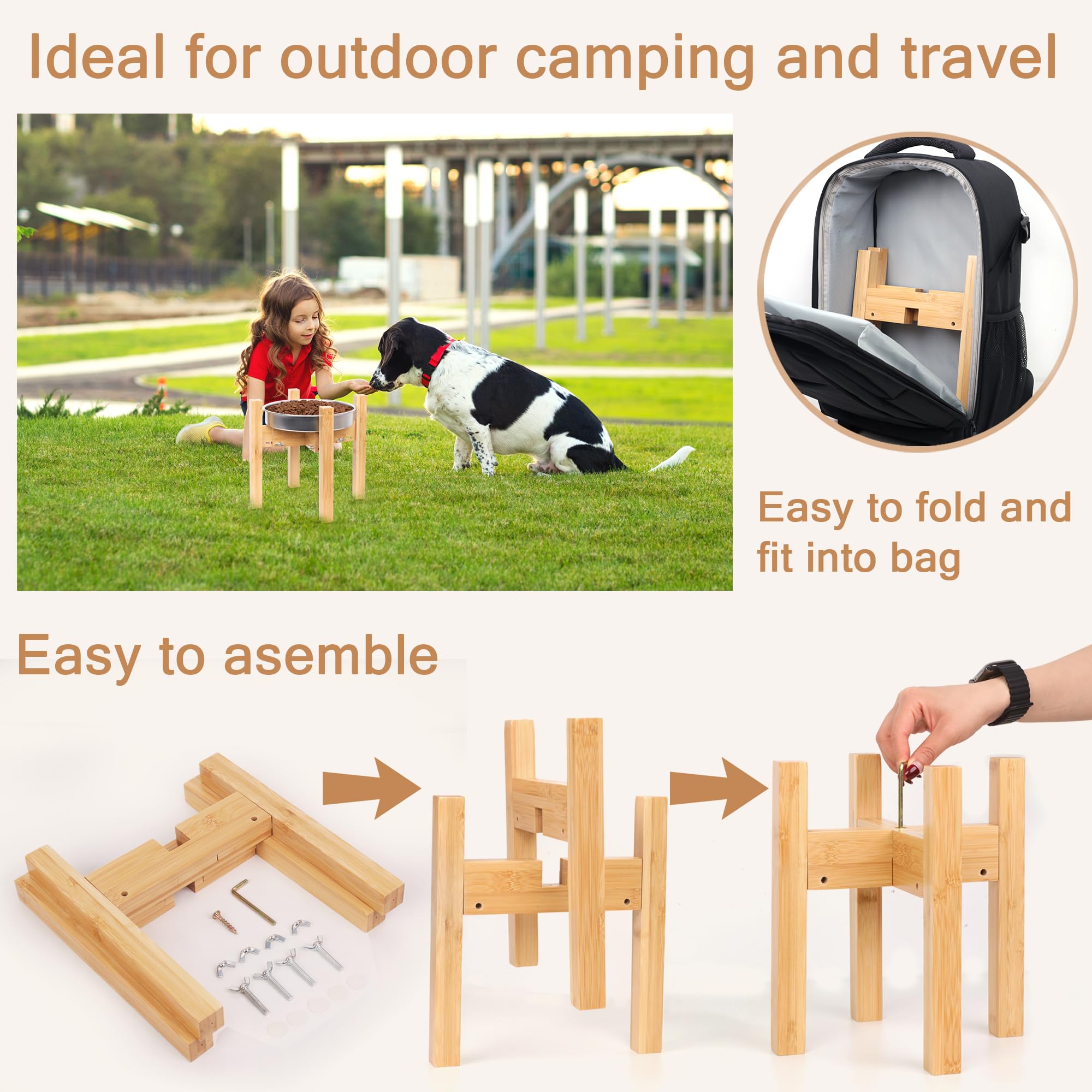 Adjustable Elevated Dog Bowl Stand for Medium Dogs - 10