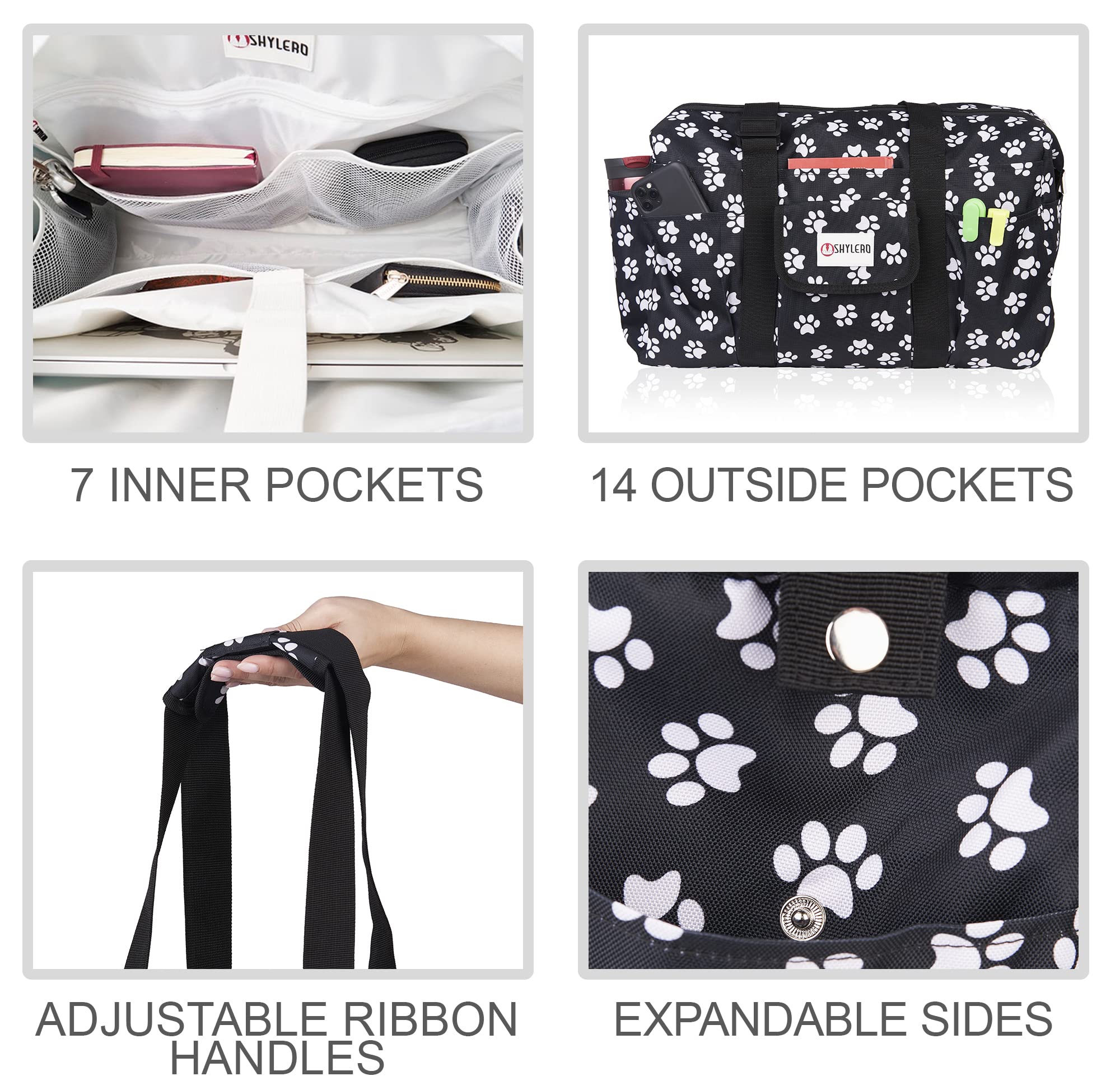 SHYLERO Nurse Bag with 21 Pockets - Large Waterproof Medical Tote for Nurses, Doctors & Healthcare Professionals | Perfect for Hospital Shifts, Clinical Work & Daily Organization
