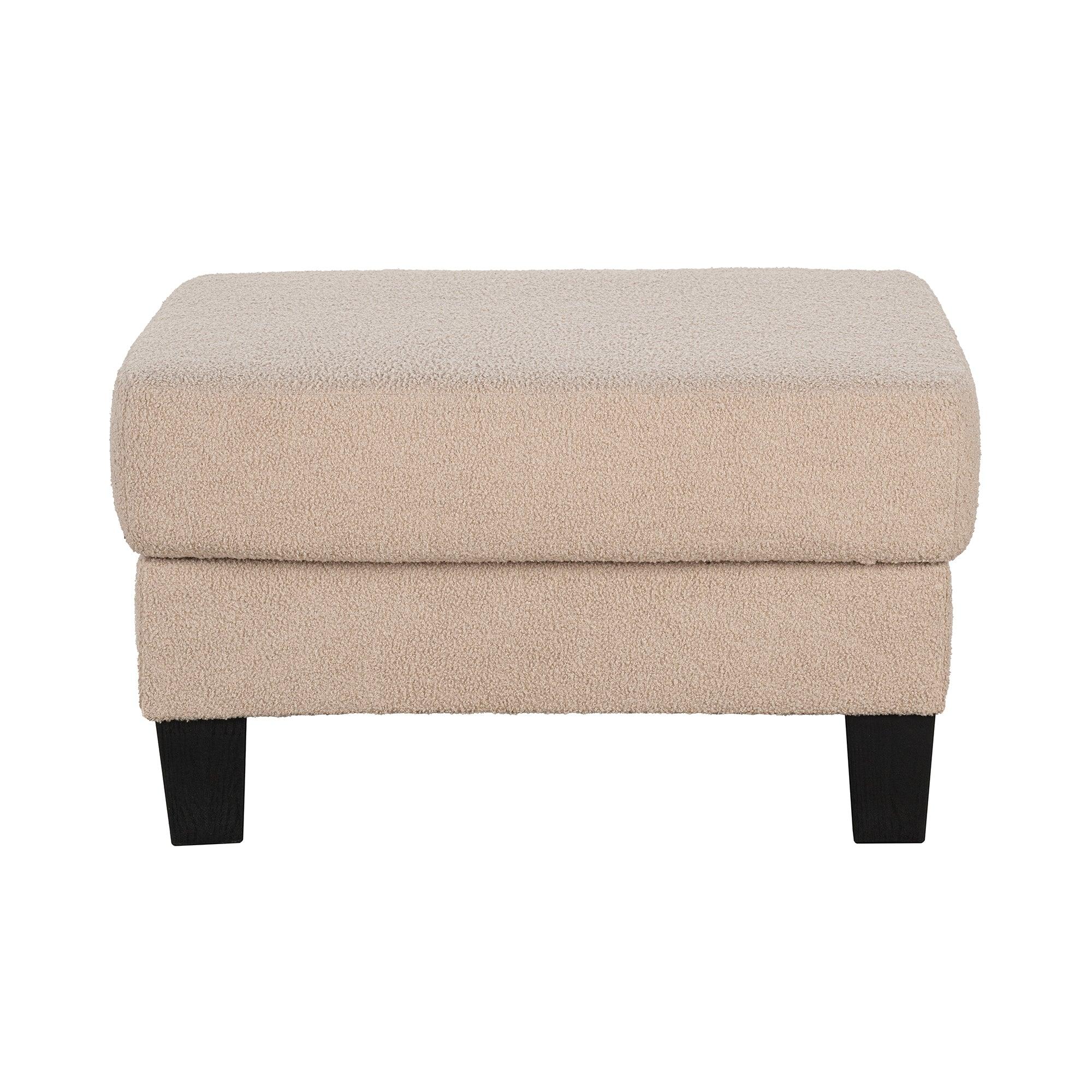 Beige 3-Piece Sofa Set with Storage Ottoman & USB Charging Ports - Modern Living Room Furniture for Small Spaces, Apartments & Home Theater Seating