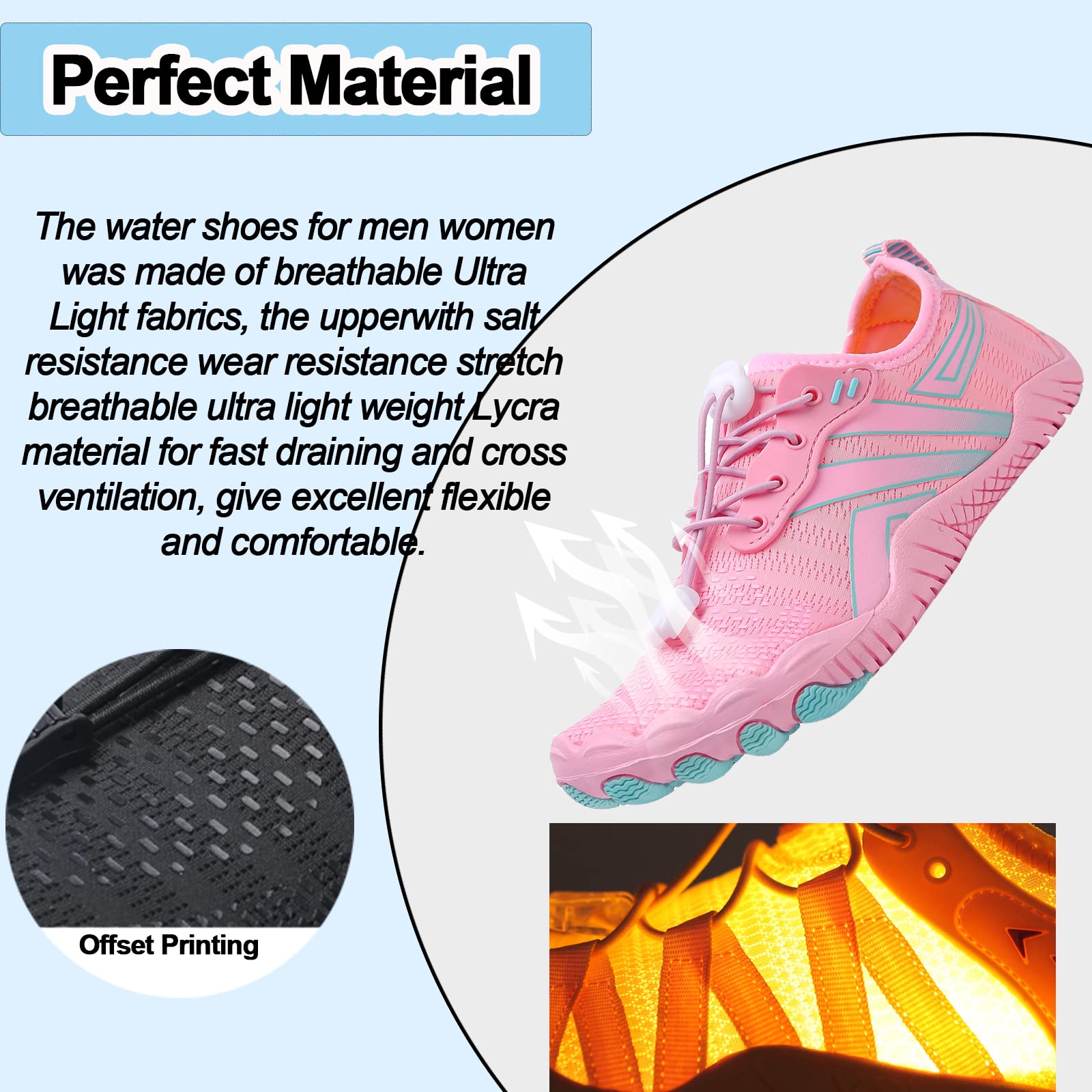 **Men's & Women's Quick-Dry Water Shoes - Barefoot Beach Swim Shoes for Surfing, Diving, Pool & Aqua Activities | Lightweight & Comfortable for Outdoor Water Sports**