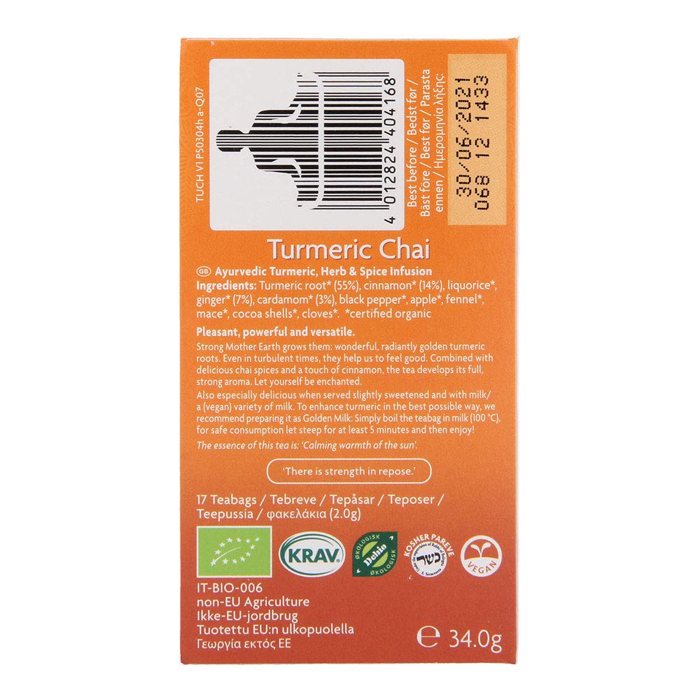 Organic Yogi Tea Turmeric Chai - 34 Tea Bags (Pack of 2) | Herbal Spiced Tea Blend | Perfect for Relaxation & Wellness Moments
