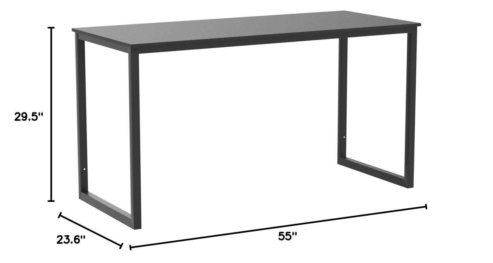 ZENY 55 Inch Computer Desk - Modern Simple Office Desk for Gaming, Writing, PC & Laptop Work, Study & Student Use (Black) | Perfect for Home Office, Dorm Room & Small Spaces