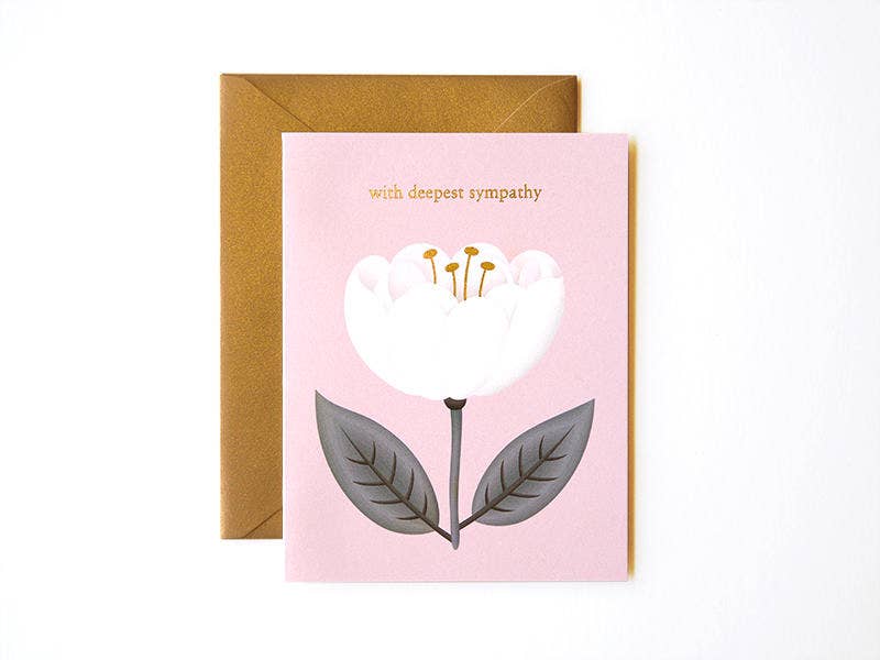 Beautiful White Poppy Sympathy Card - Elegant Condolence Greeting Card for Loss & Remembrance - Perfect for Funerals, Memorials & Comforting Loved Ones