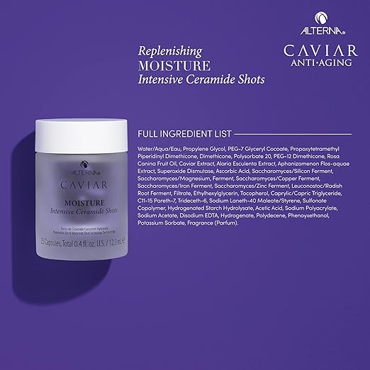Alterna Caviar Moisture Intensive Ceramide Shots 0.4 oz - Deep Hydrating Hair Treatment for Dry & Damaged Hair - Perfect for Salon-Quality Hair Care at Home