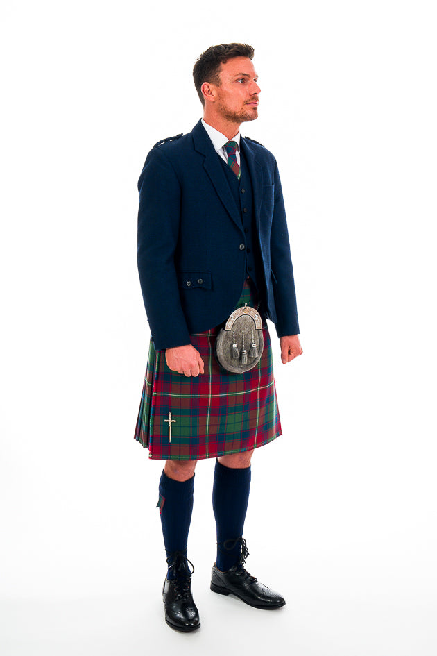 Men's Muted Red Roxburgh Tartan Kilt - Traditional Scottish Kilt for Weddings, Highland Games & Celtic Events