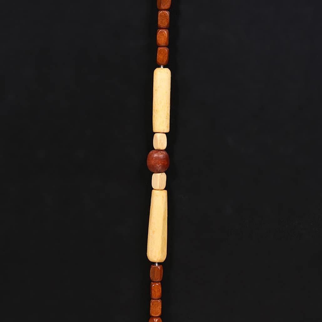Natural Wood Beaded Door Curtain - 60 Strands Room Divider with Rod (90x195cm) | Boho Wall Decor for Bedrooms, Closets & Doorways | Perfect for Home, Office & Yoga Studio Spaces