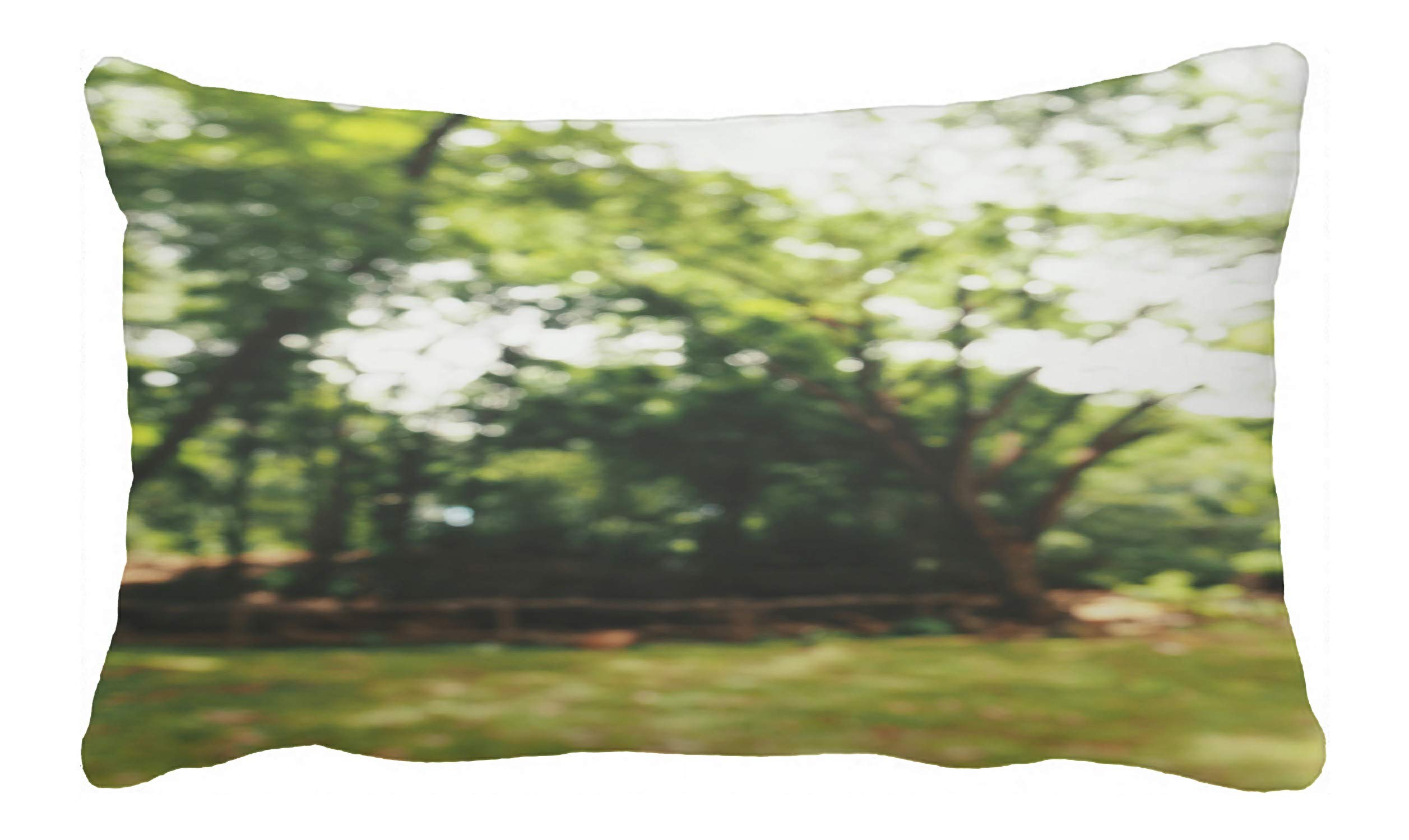 ECZJNT Blurred Forest Pillow Cover 20x30 Inch - Soft Decorative Pillowcase for Living Room, Bedroom & Sofa - Nature Inspired Home Decor