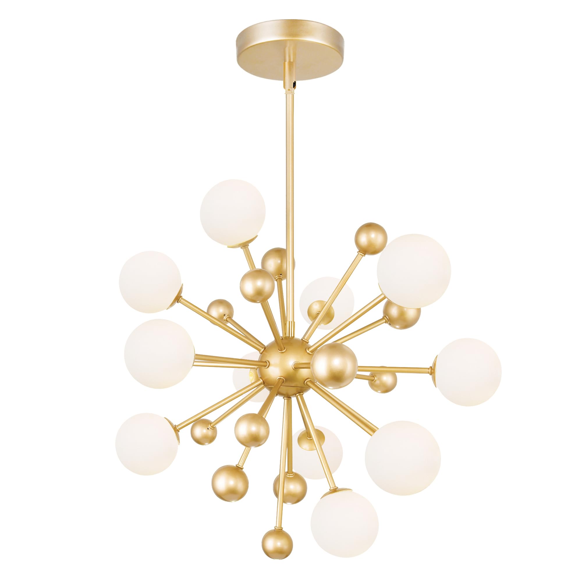 CWI Lighting Element 11-Light Chandelier with Sun Gold Finish - Modern Crystal Ceiling Light Fixture for Dining Room, Living Room, Bedroom Decor
