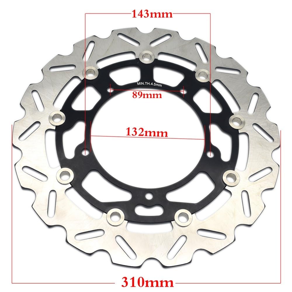 Yamaha YZF-R6 YZF-R1 FZ8N Fazer 8 S Motorcycle Front Brake Rotor Disc - Compatible with 2005-2016 YZF-R6, 2007-2014 YZF-R1 & 2011-2015 FZ8N 800cc Models - High Performance Braking for Street & Track Racing
