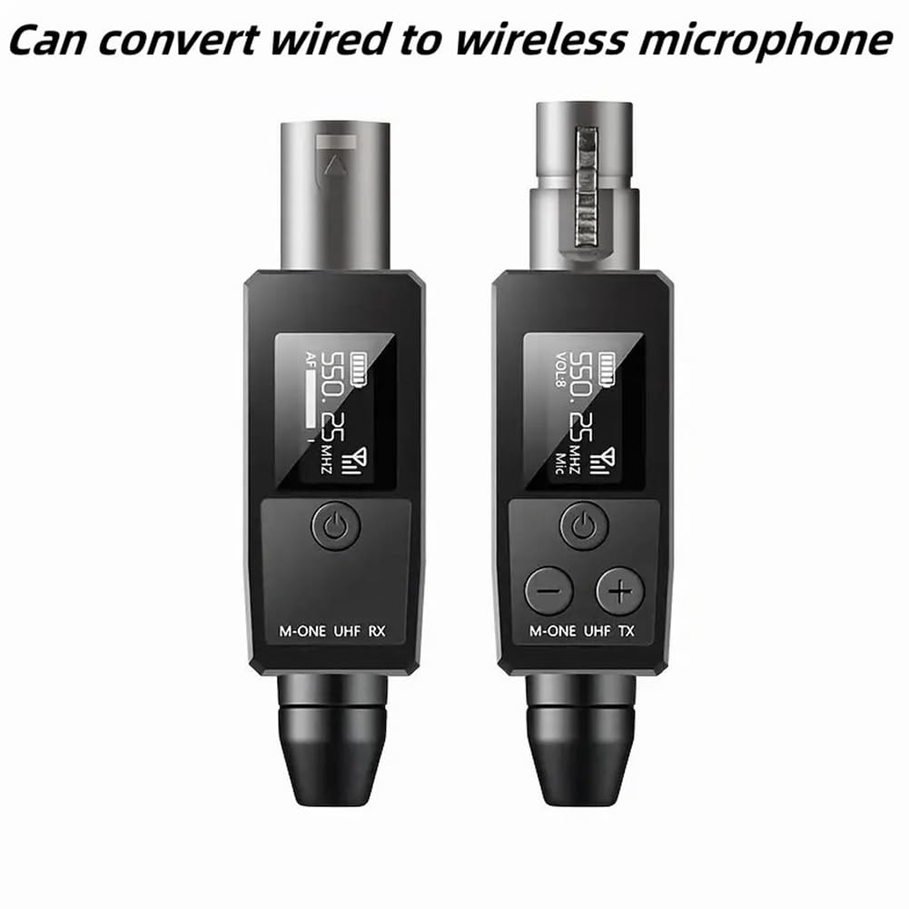 Silriku Professional UHF Wireless Microphone System with XLR Transmitter & Receiver - Compatible with 48V Condenser Mics for Live Performances, Church Services & Studio Recording