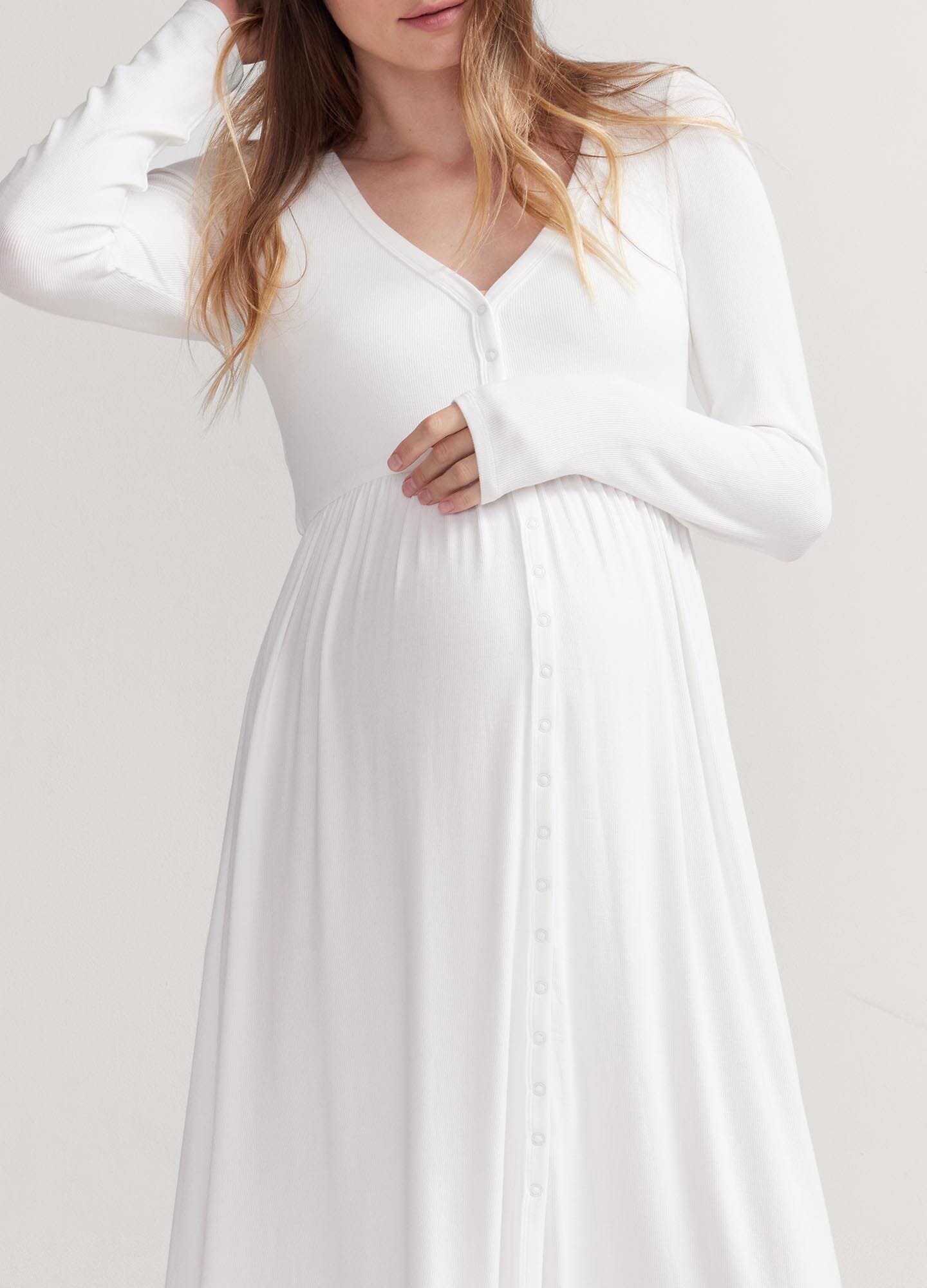 Ultra Soft Ribbed Nursing Dress for Breastfeeding Moms - Comfortable Maternity Wear for Nursing, Lounging & Everyday Use