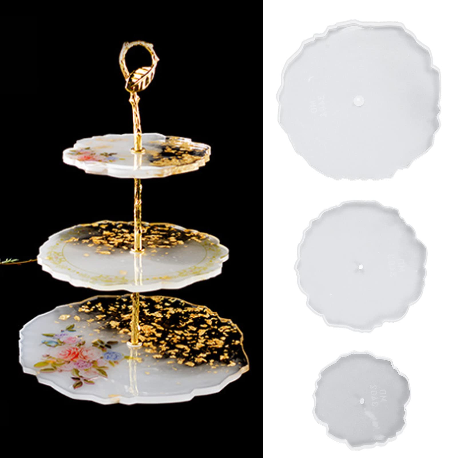 3-Tier Silicone Resin Cake Stand - Decorative Serving Tray for Fruits, Snacks & Desserts | DIY Craft Making & Home Decor | Perfect for Kitchen, Dining Table & Party Display