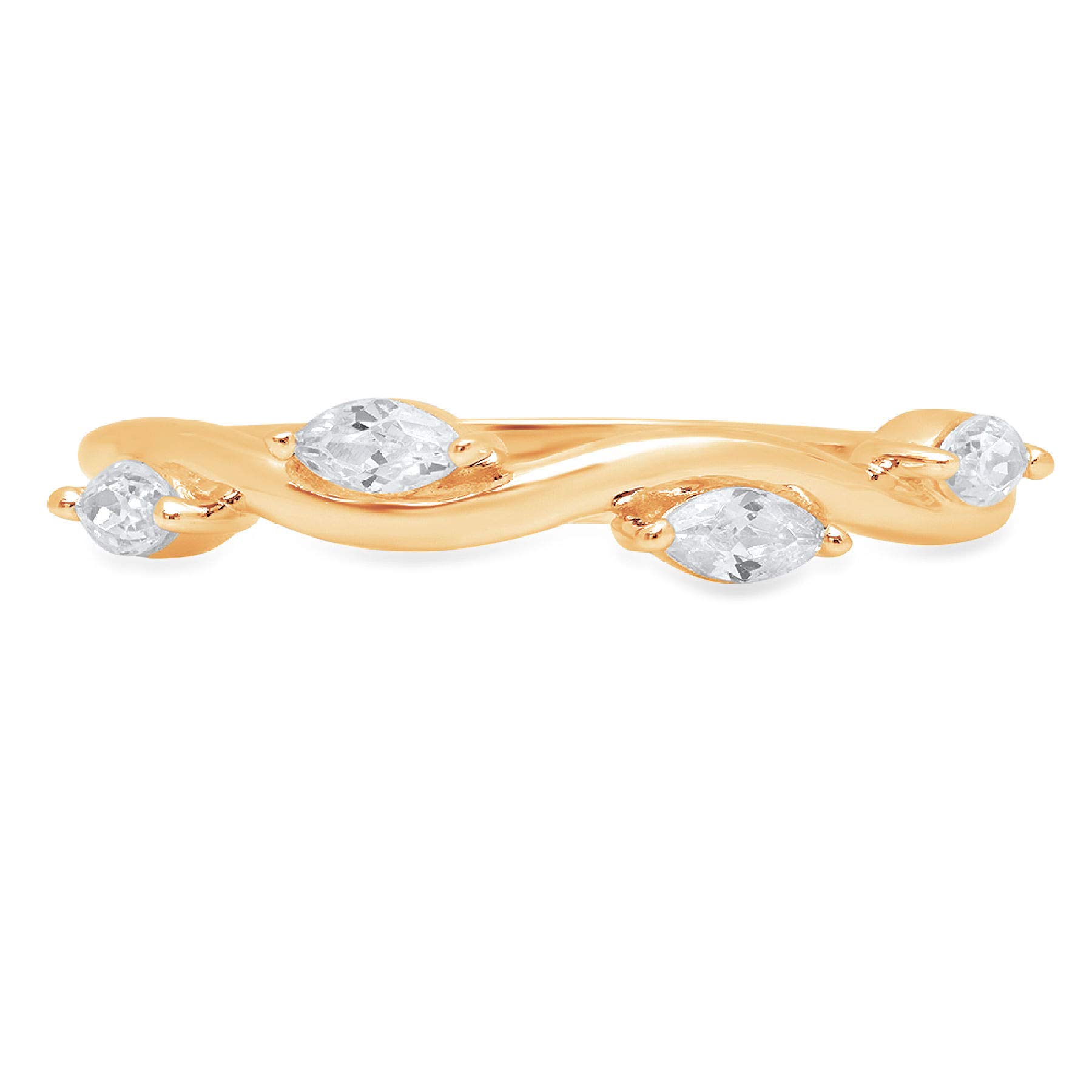 0.4 Carat Marquise Cut Lab-Grown Diamond Ring - SI1-SI2 Clarity, J-K Color, 18K Solid Yellow Gold - Stackable Engagement, Wedding, Promise Band - Perfect for Art Deco Lovers & Everyday Elegance