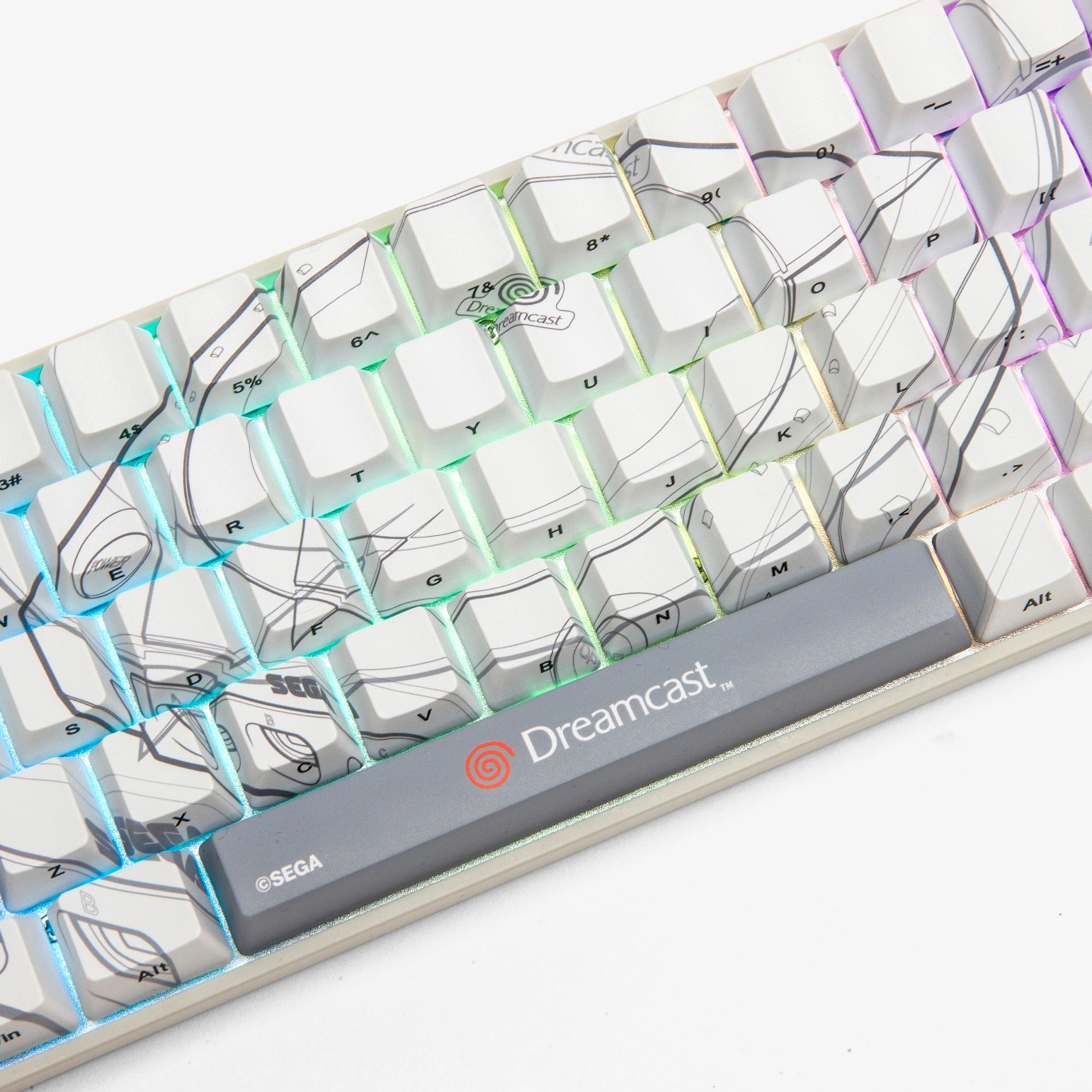 Sonic x Higround Dreamcast Gaming Keyboard - Mechanical RGB Backlit for PC & Mac - Perfect for Retro Gaming & Streaming Setup