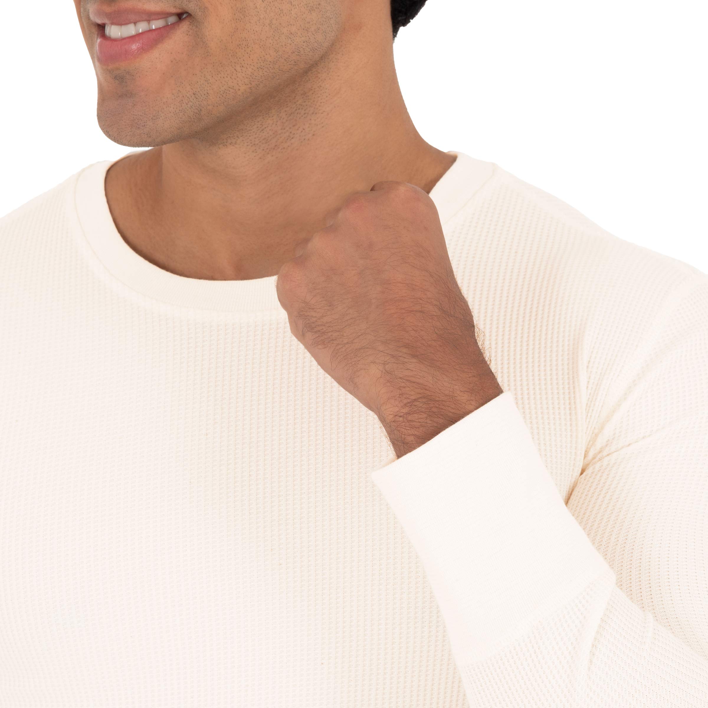 Fruit of the Loom Men's Eco-Friendly Recycled Waffle Thermal Underwear Crew Neck Top - 1 Pack & 2 Pack Options - Warm Base Layer for Winter, Outdoor Activities & Cold Weather Workouts