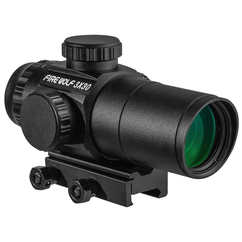 FIRE WOLF 3X30 Prism Scope - Compact Hunting Sight with 1/2 MOA, Waterproof & Shockproof up to 1000G, Fits 20mm Rail - Perfect for Tactical Shooting, Hunting, and Outdoor Adventures