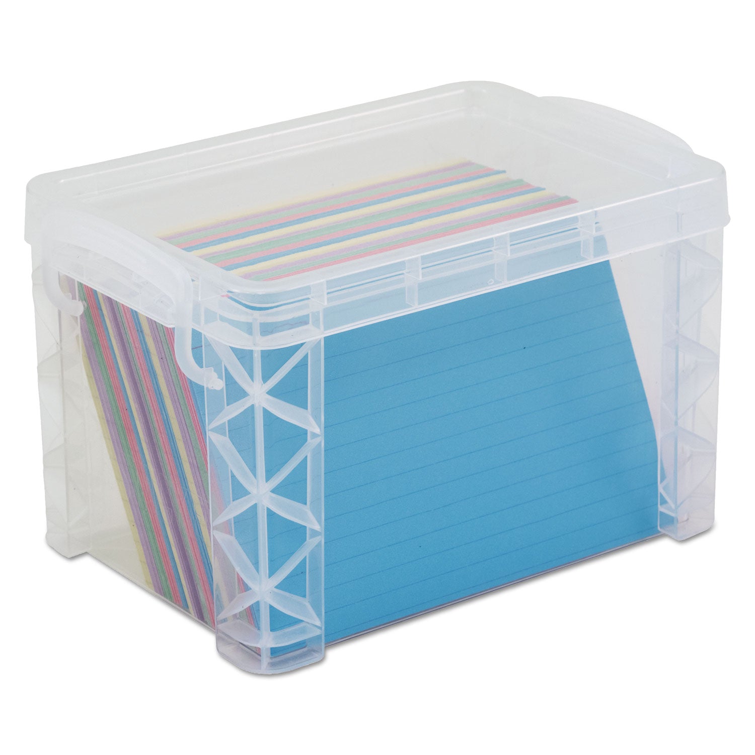 Advantus Super Stacker Storage Boxes - Clear Plastic Organizer for 500 4x6 Index Cards (7.25