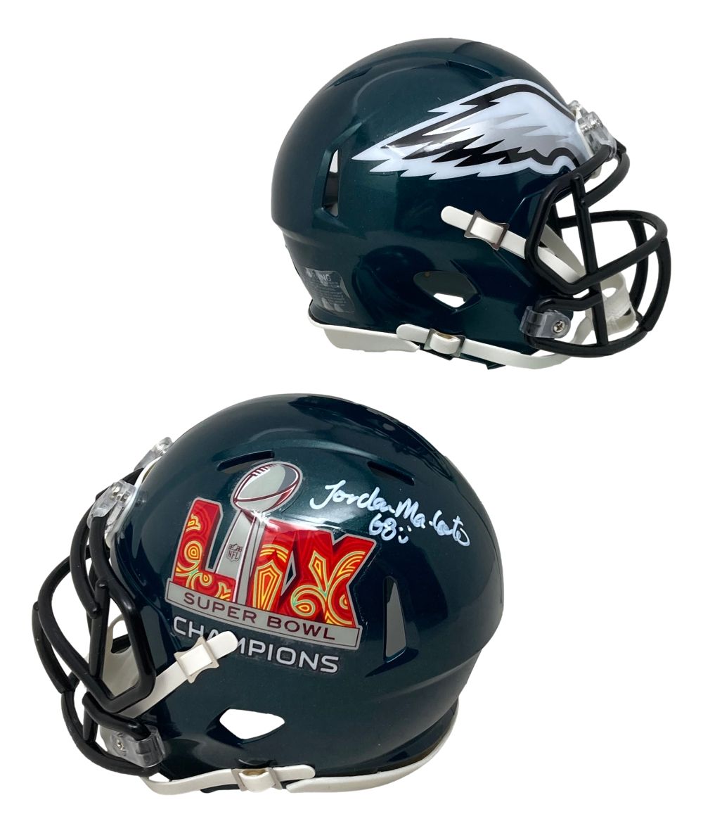 Jordan Mailata Autographed Philadelphia Eagles Super Bowl 59 Mini Speed Helmet - Limited Edition Collectible for Eagles Fans, Football Memorabilia, Sports Decor & Gift Idea