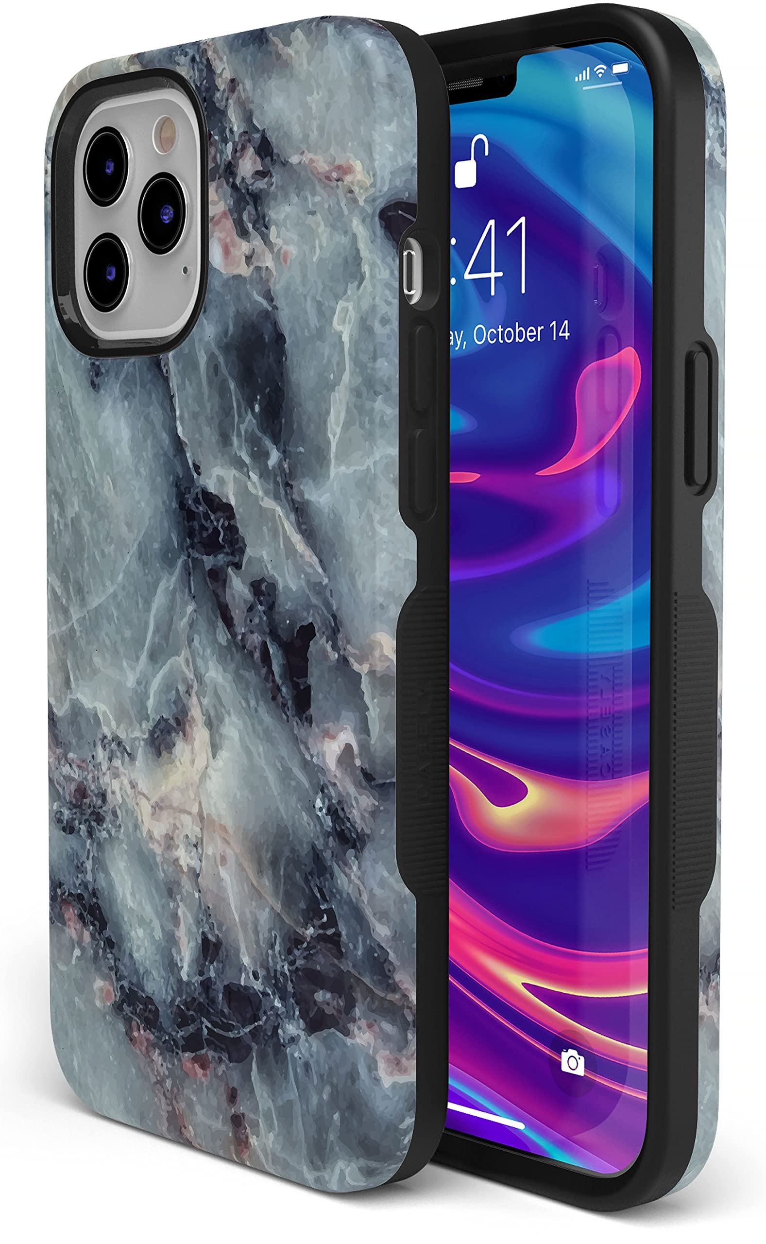 Casely iPhone 12 Pro Max Case with MagSafe Compatibility - Blue Marble Design Protective Phone Cover | Perfect for Everyday Use, Travel & Wireless Charging