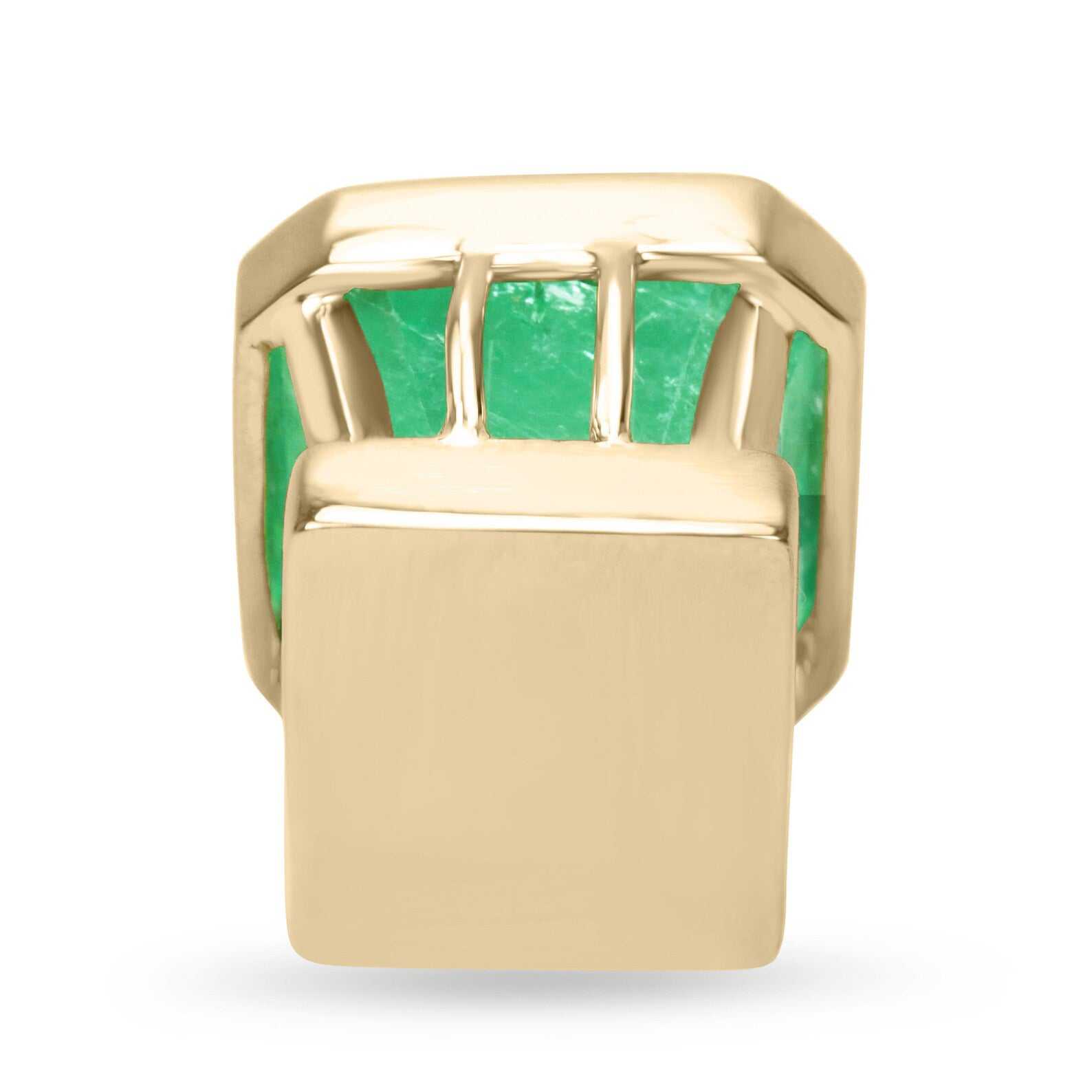 5.0 Carat Asscher Cut Emerald Necklace in 14K Gold, Modern Bezel Setting - Perfect for Weddings, Anniversaries & Special Occasions