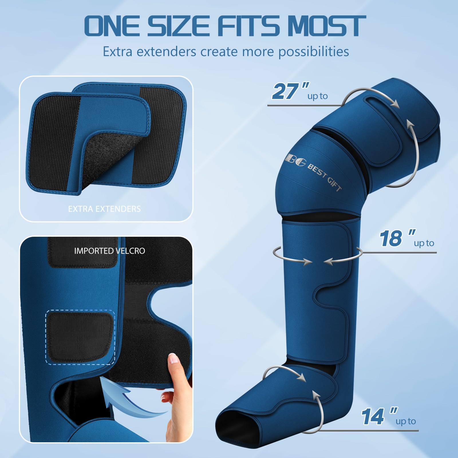 Electric Air Compression Leg Massager with Heat - Foot, Calf, Thigh & Knee Pain Relief for Varicose Veins, Muscle Fatigue, Swelling - Perfect Gift for Dad, Mom, Men & Women on Christmas, Mother's Day, Father's Day - Use at Home, Office or While Traveling for Relaxation and Circulation Boost