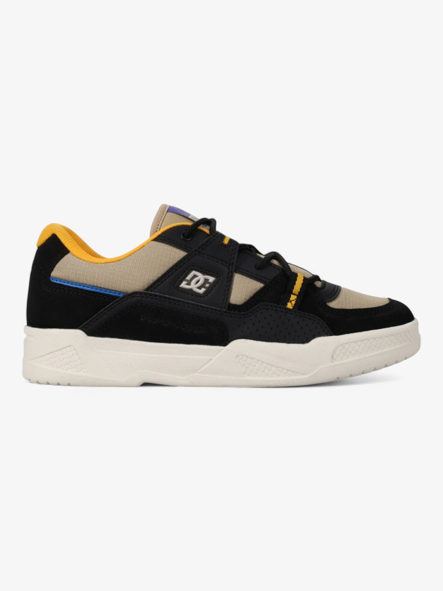 DC Construct Sneakers - Black, Orange & Blue - Men's Skate Shoes for Streetwear & Casual Wear