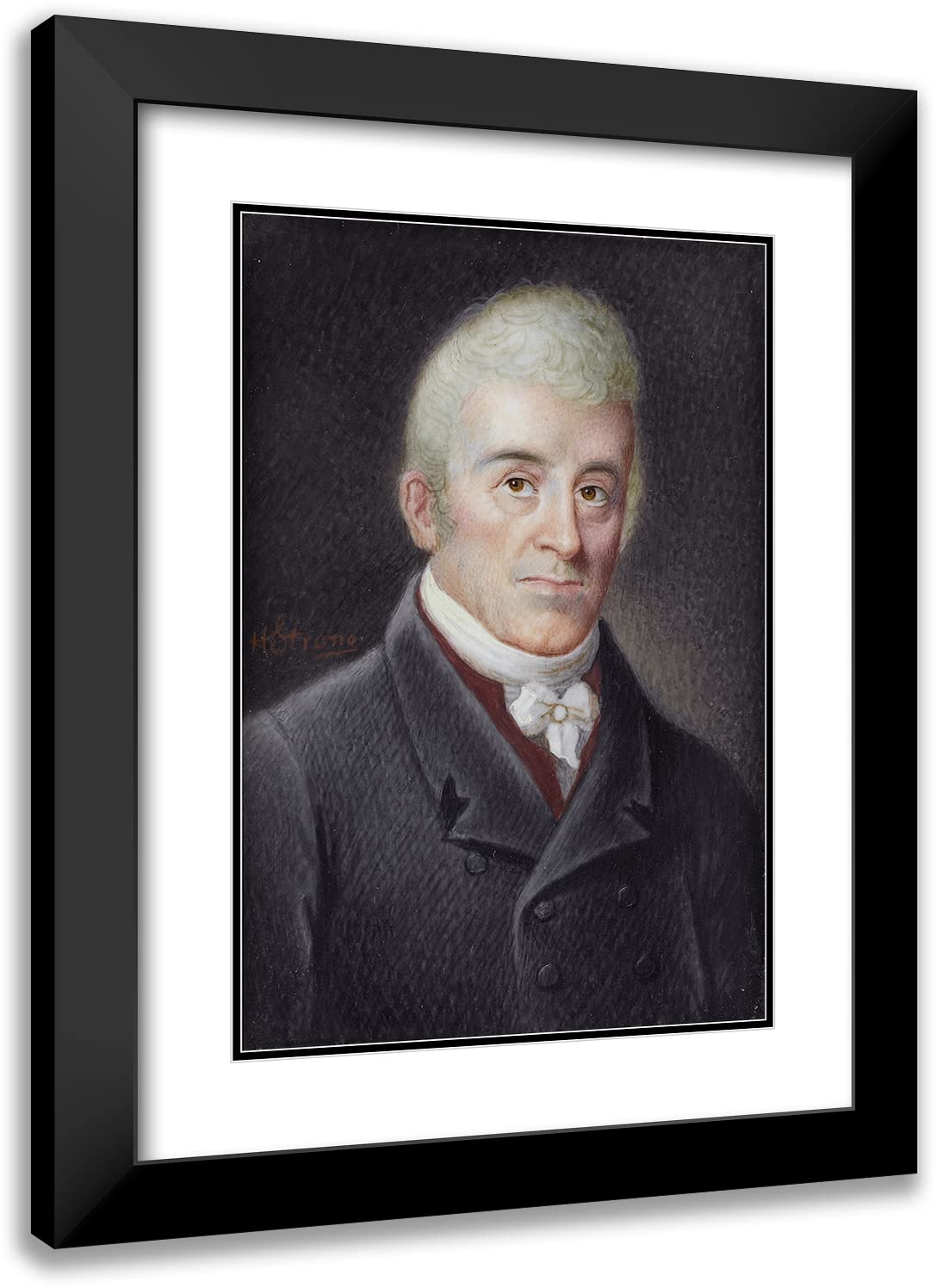 ArtDirect Howard Strong 17x24 Inch Black Modern Picture Frame with Double Matted Museum Quality Art Print - Stephen Van Rensselaer III Portrait - Perfect for Home Office Decor & Wall Art Display