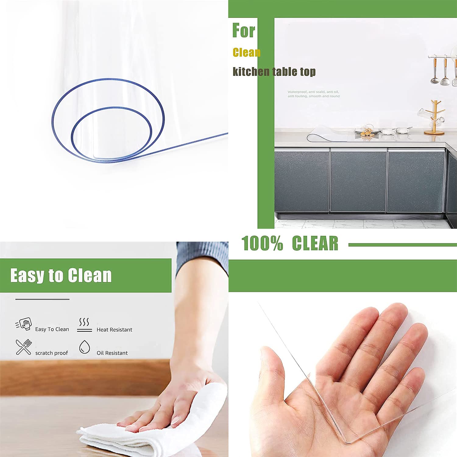 2 Pack Clear Vinyl Table Protector - 1.5MM Thick Buffet Table Cover for Dining Room, Bar, Coffee & Vanity Tables - 12x48 Inch - Waterproof & Scratch-Resistant Furniture Protector for Parties, Daily Use & Home Decor