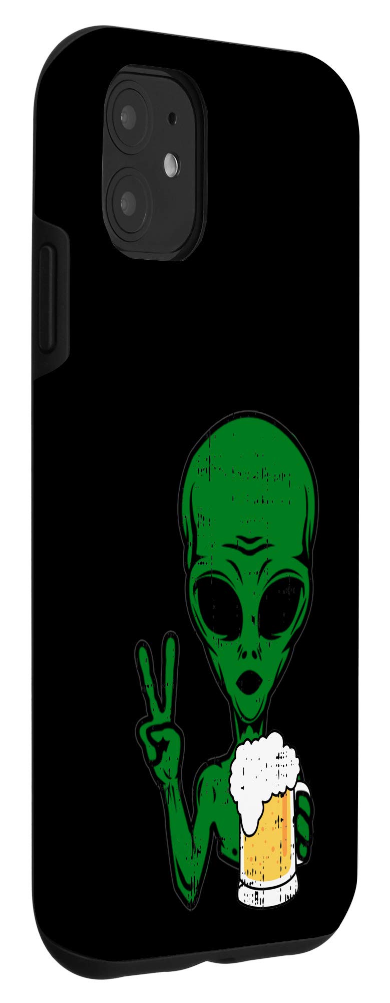 iPhone 11 Case with Alien Beer & Peace Sign Design - Unique Drinking Gift for Beer Lovers - Perfect for Parties, Bars & Casual Outings