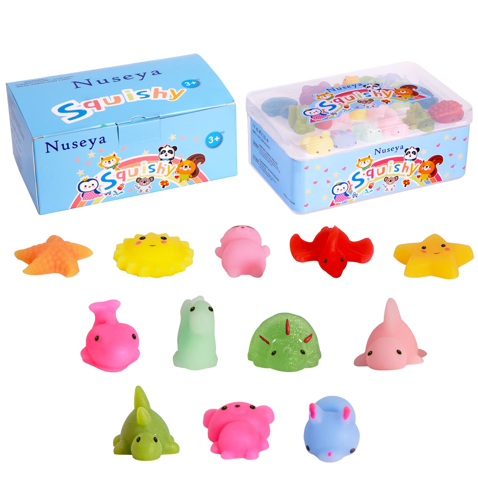 30pcs Mochi Squishy Toys - No Duplicates Kawaii Sensory Stress Relief Fidget Toys for Kids, Boys & Girls - Perfect for Birthday Gifts, Party Favors, Classroom Prizes & Goodie Bag Stuffers - Fun for Stress Relief, Sensory Play & Relaxation at Home or School