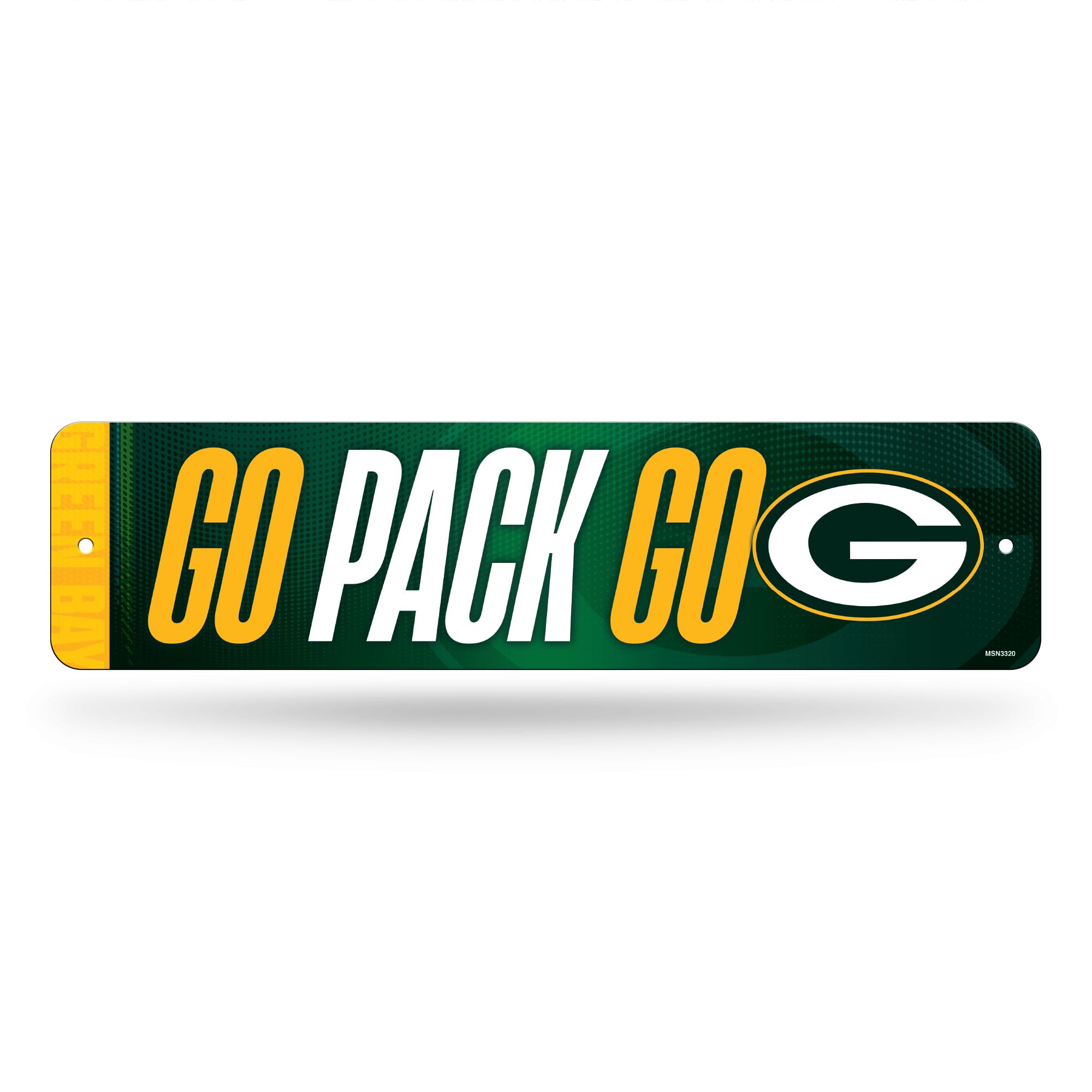 Rico Industries NFL Green Bay Packers Metal Street Sign 4x15 Inches - Vintage Sports Home Decor for Bedroom, Office, Man Cave - Perfect for Game Room, Sports Bar & Football Fan Gifts