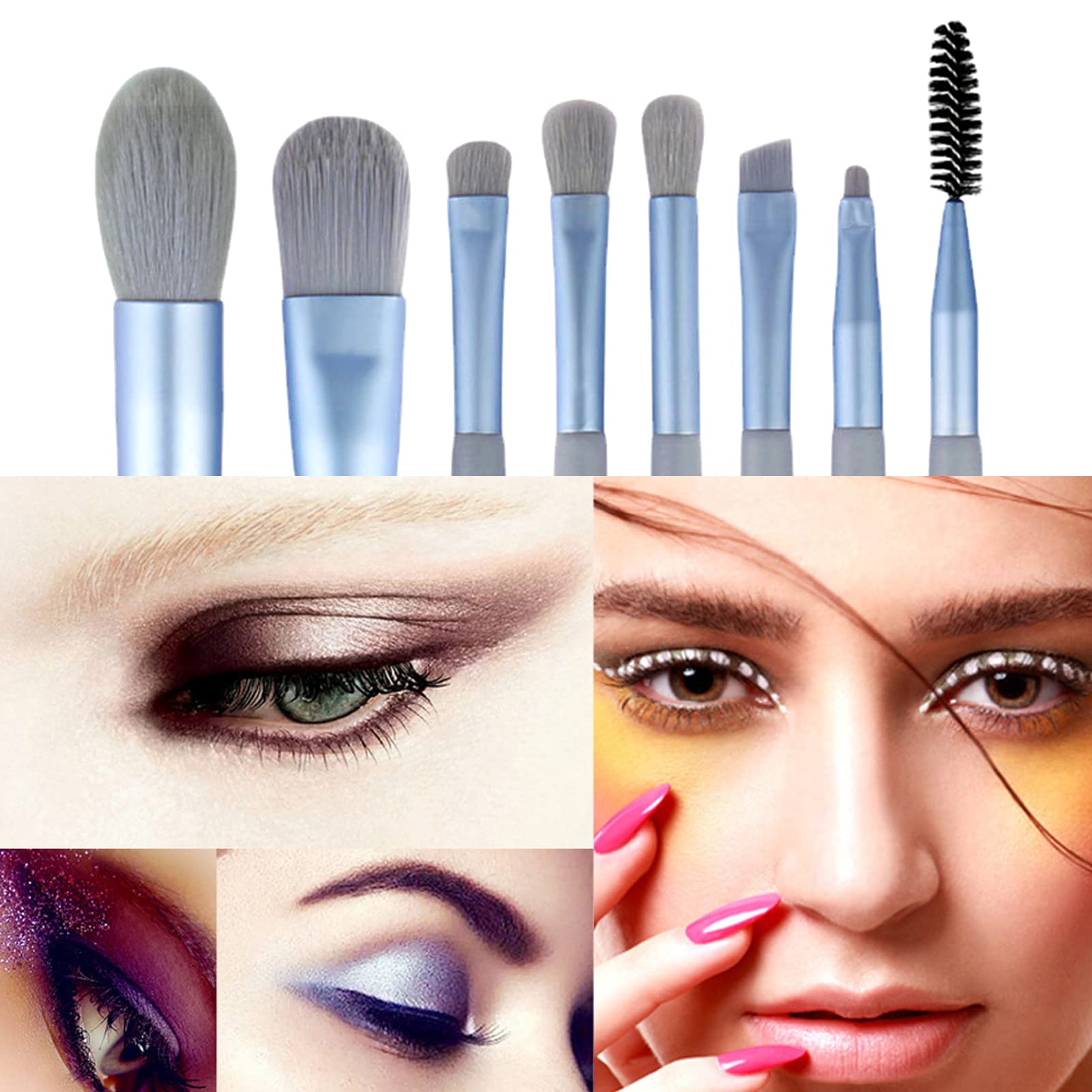 8PCS Professional Makeup Brush Set - Blush, Foundation, Eyeshadow, Concealer, Brow, Lip & Eyelash Brushes - Perfect for Beginners & Salon Use - Ideal for Daily Makeup, Special Occasions & Professional Makeup Artists