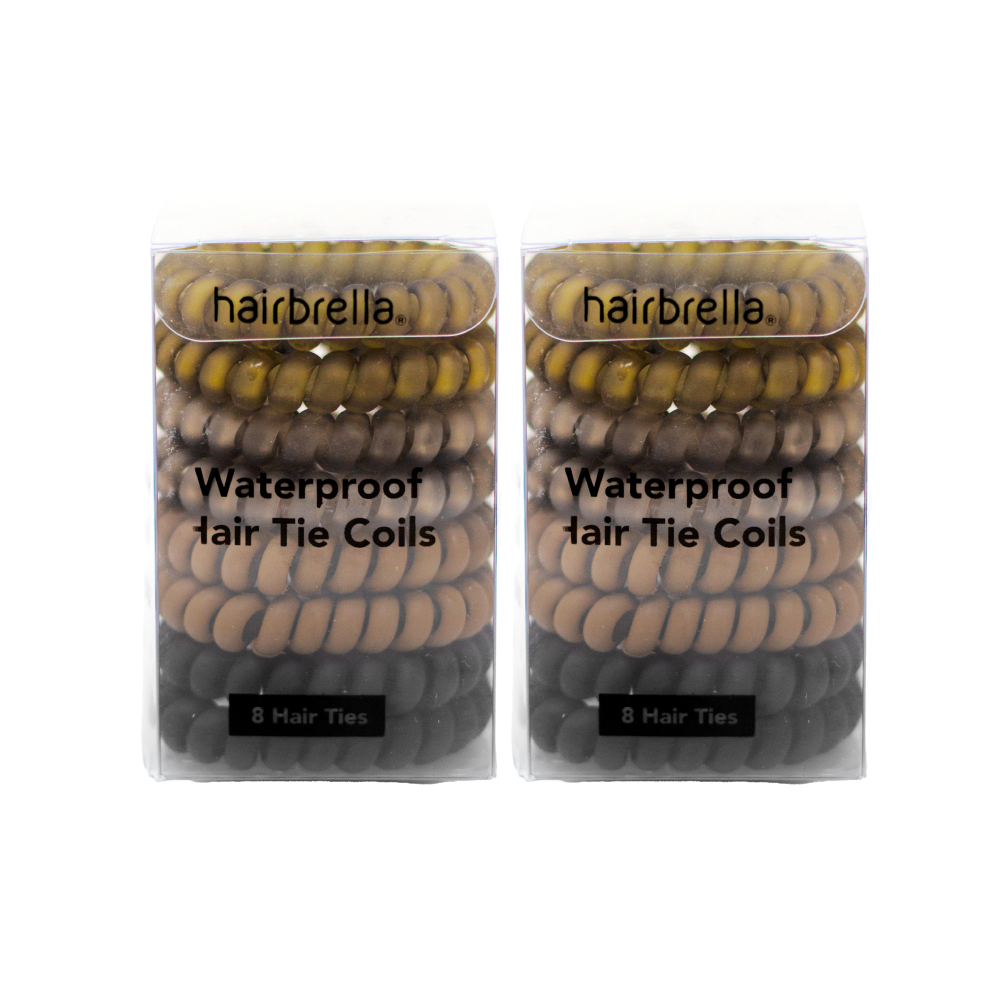 Waterproof Spiral Hair Ties Bundle - 12 Pack No Damage Hair Bands for Women & Girls - Perfect for Swimming, Workouts, and Everyday Use