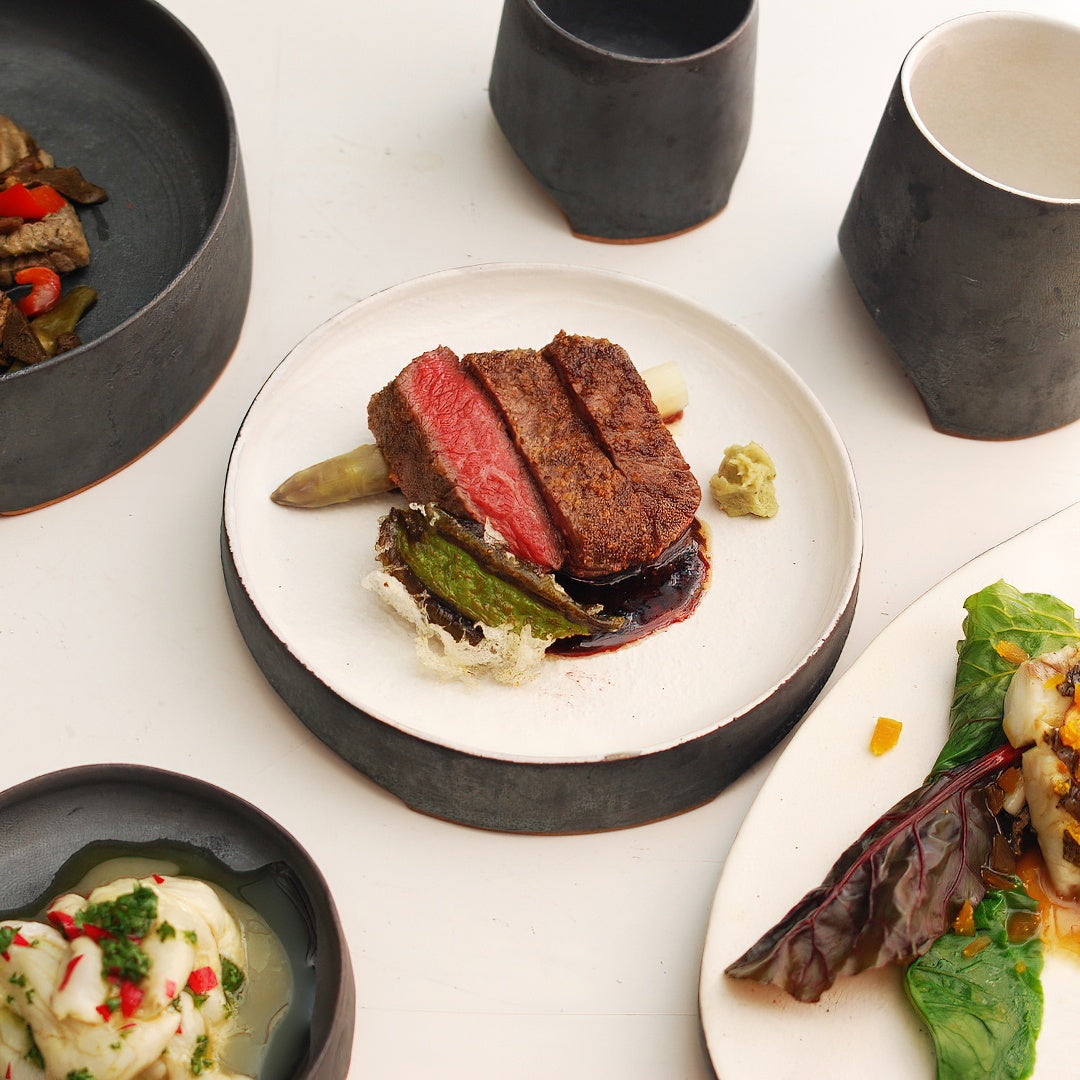 Marumi Yasuda Kawara Tsuki Ceramic Plate - Handcrafted Japanese Dinnerware for Sushi, Ramen & Asian Cuisine | Elegant Table Setting for Home & Restaurant Use
