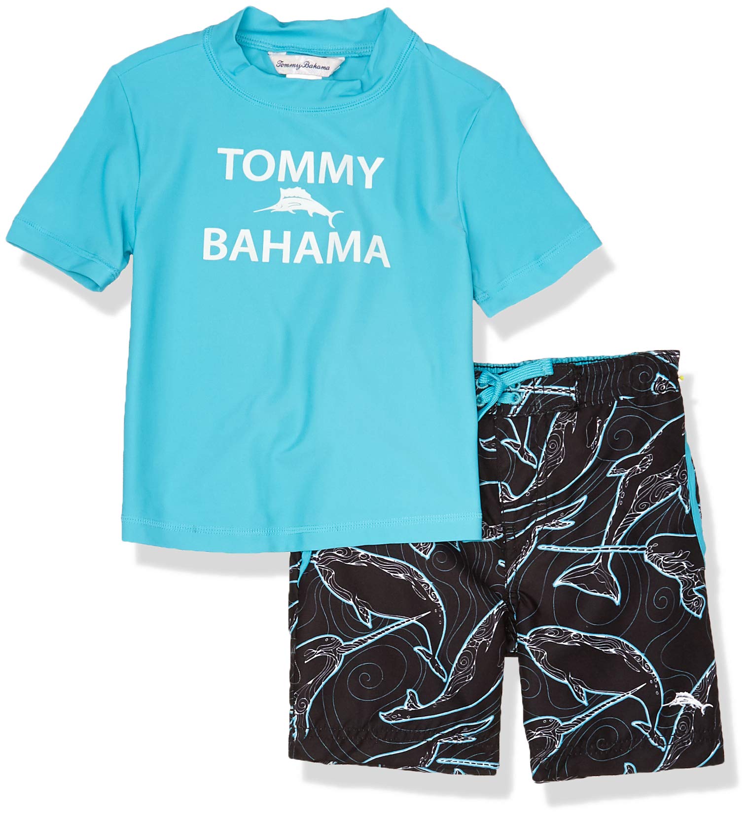 Tommy Bahama Boys' UPF 50+ Rashguard & Swim Trunks Set - Quick Dry, Sun Protection Swimwear for Beach, Pool & Water Sports