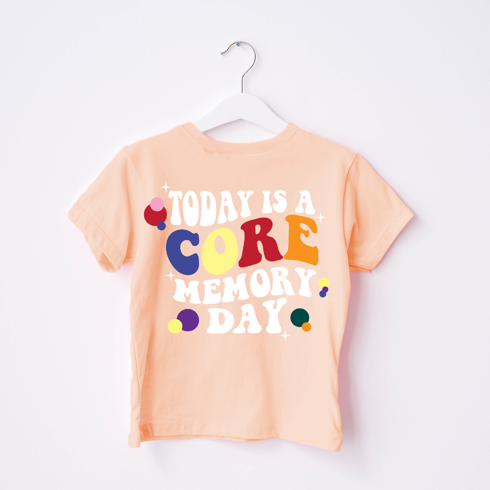 Core Memory Day Kids T-Shirt with Back Logo - Fun Graphic Tee for Boys & Girls - Perfect for Family Events, School & Playtime