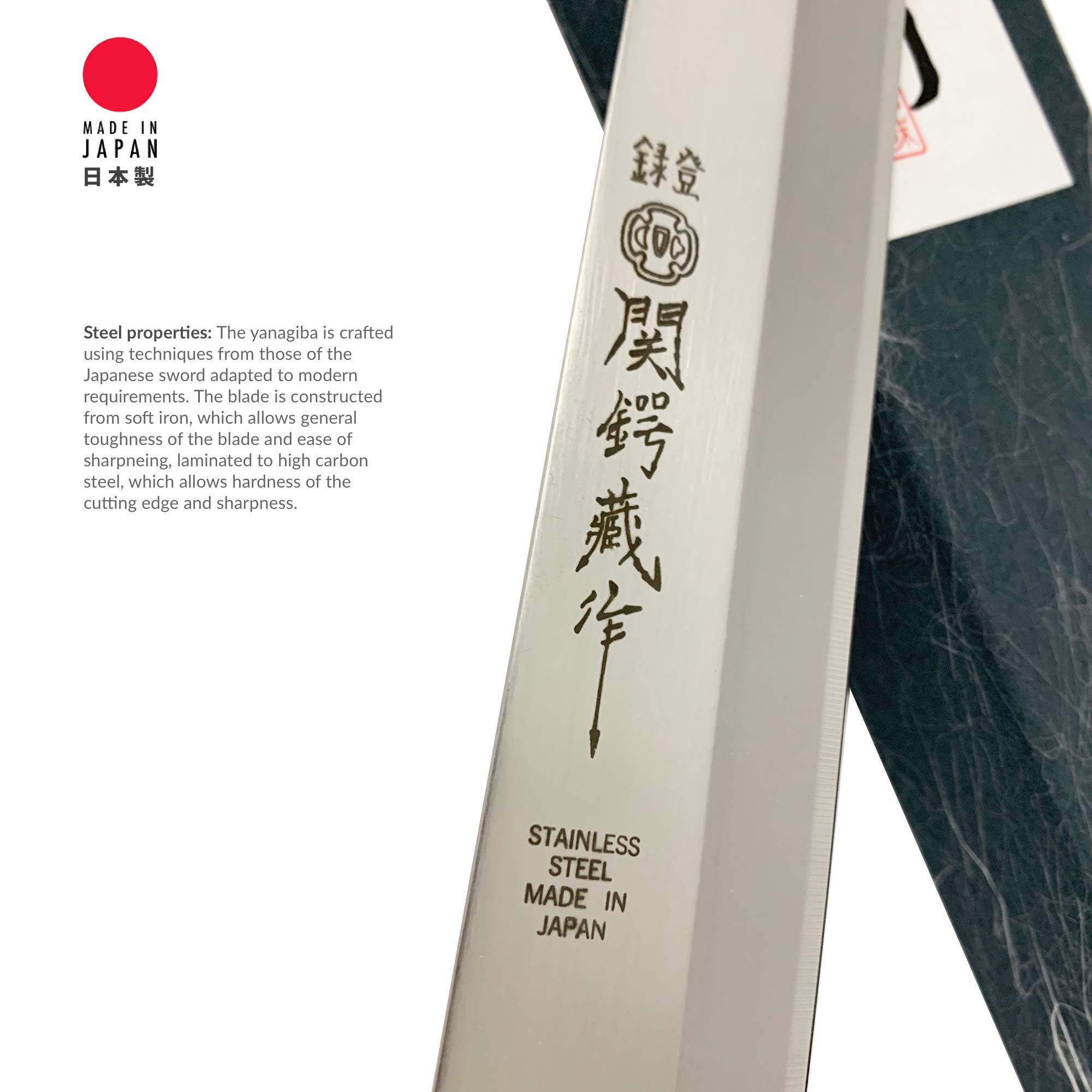 Premium Japanese Stainless Steel Sushi & Sashimi Knife - Professional Chef Grade Kitchen Tool for Slicing Raw Fish, Making Rolls & Asian Cuisine