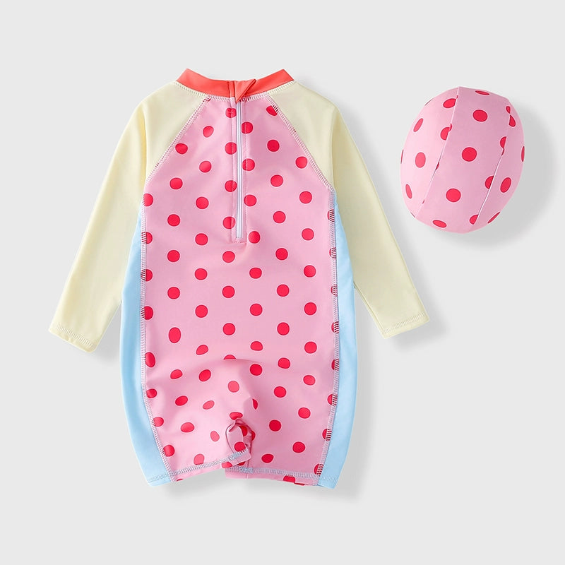 Girls' Long Sleeve One Piece Swimsuit - UPF 50+ Sun Protection Swimwear for Toddler & Kids - Perfect for Beach, Pool & Summer Water Activities