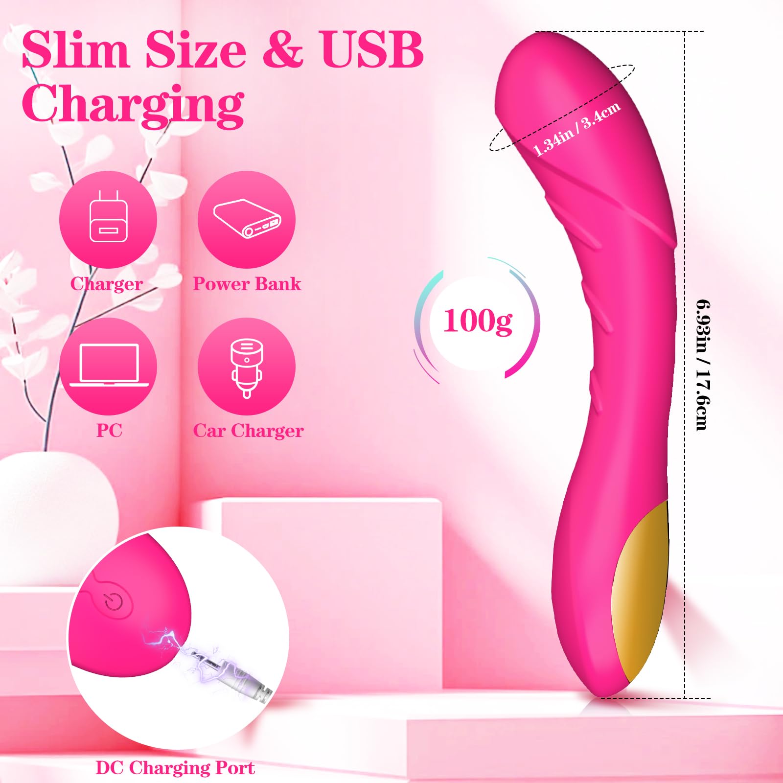 Best G-Spot Vibrator for Women - Silent, Waterproof & Rechargeable Clitoral Stimulator with 12 Vibration Modes - Perfect for Couples Play & Solo Pleasure - Slim Design Adult Sex Toy for Nipple & Clit Stimulation - Ideal for Bedroom Fun, Travel & Discreet Personal Massage