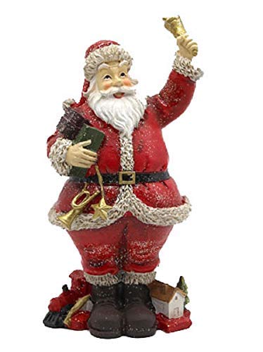 Melody Jane 1:12 Scale Dollhouse Miniature - Father Christmas with Bell & Toys, Santa Claus Figure for Dolls Houses - Perfect for Holiday Displays & Christmas Village Scenes