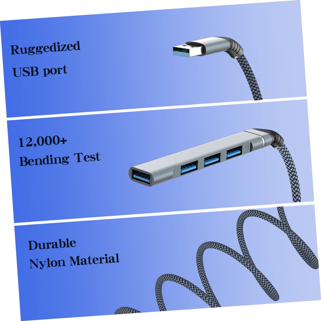 Hemobllo 3-Port USB 3.0 Hub Splitter for Laptop - High-Speed Data Transfer, Portable USB Expander Adapter - Perfect for Office, Travel & Home Use with Multiple Devices