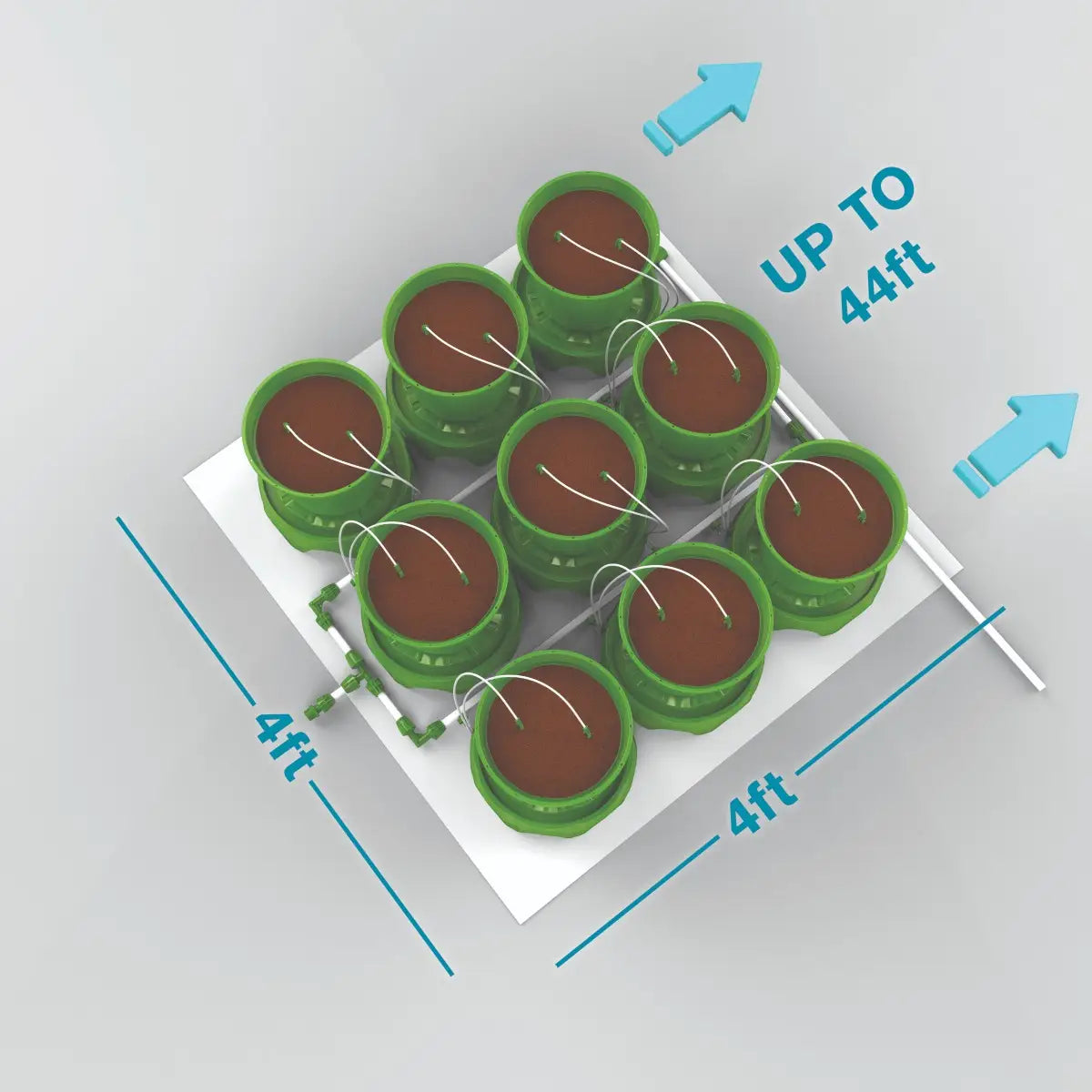 Floraflex Complete Micro Drip and Platform Drain System - Hydroponic Growing Kit for Indoor Plants | Perfect for Home Gardening, Greenhouses & Vertical Farming