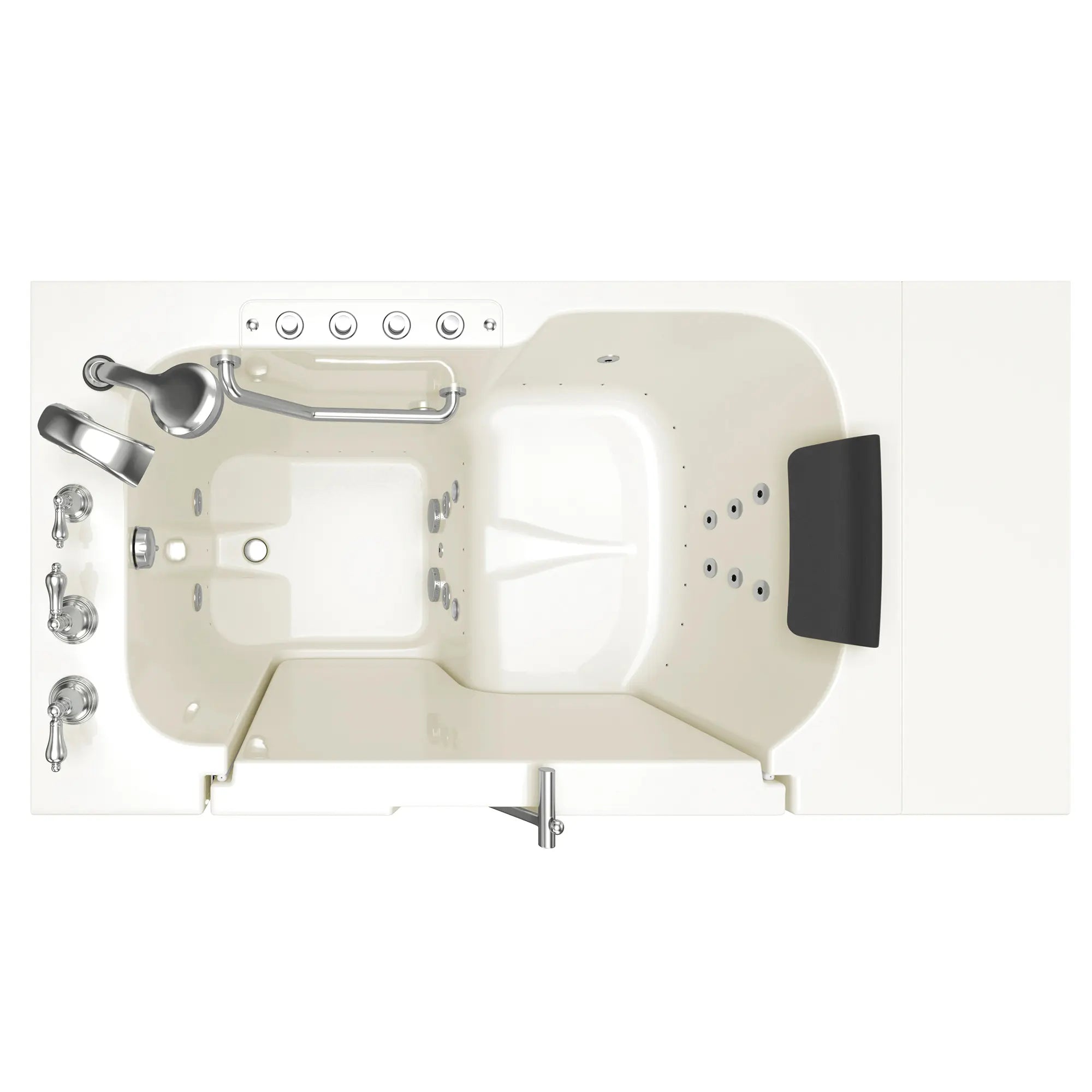 Premium 32 x 52 Inch Gelcoat Walk-in Bathtub with Air Spa & Whirlpool Systems - Left Hand Drain & Faucet - Ideal for Elderly & Mobility Support (ADA Compliant)
